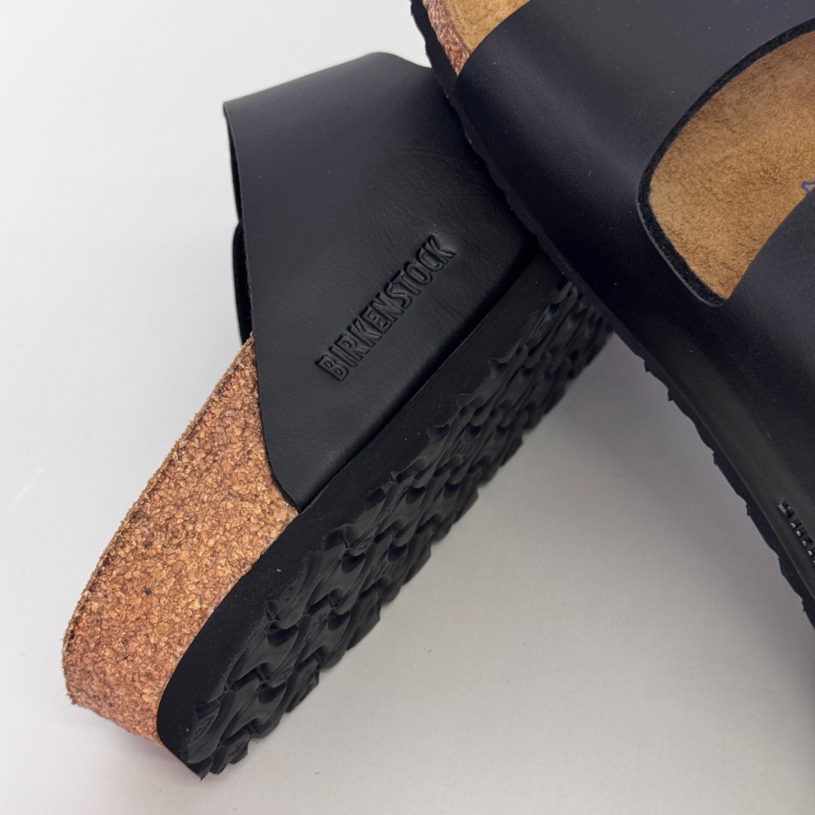 Birkenstock Arizona Soft Footbed Birko-Flor Black Two-Strap Sandals EU37-45