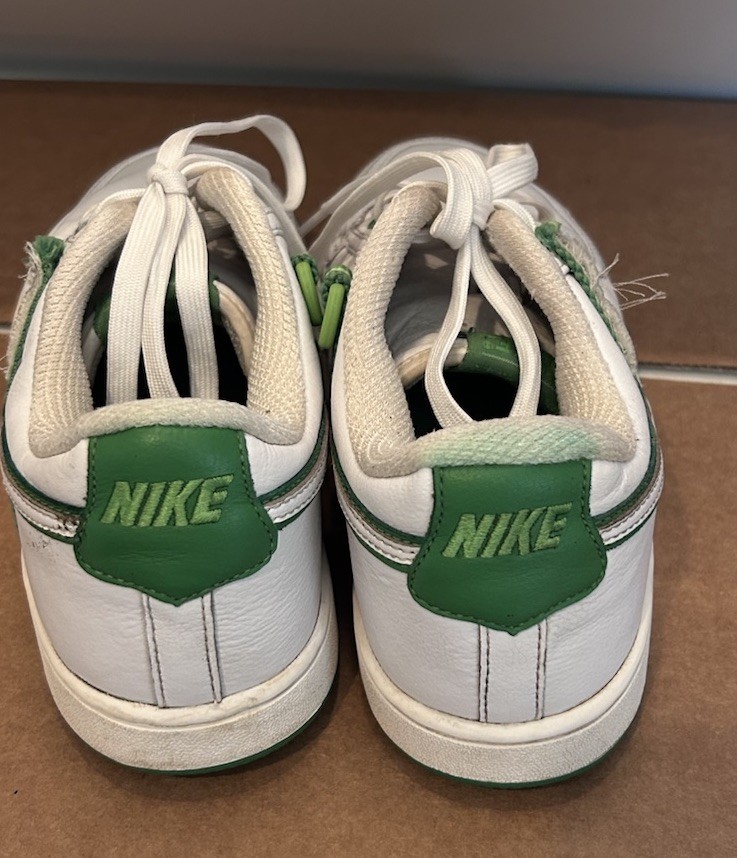 Nike Size 10 Women’s Low White W/ Green Vandals See Description