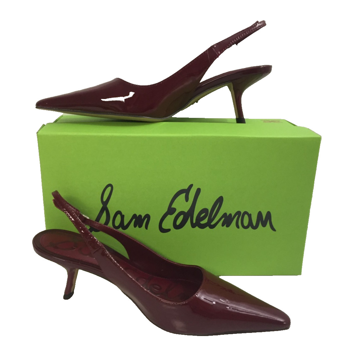 Sam Edelman Womens Bianka deep Red Slingback Pumps shoes