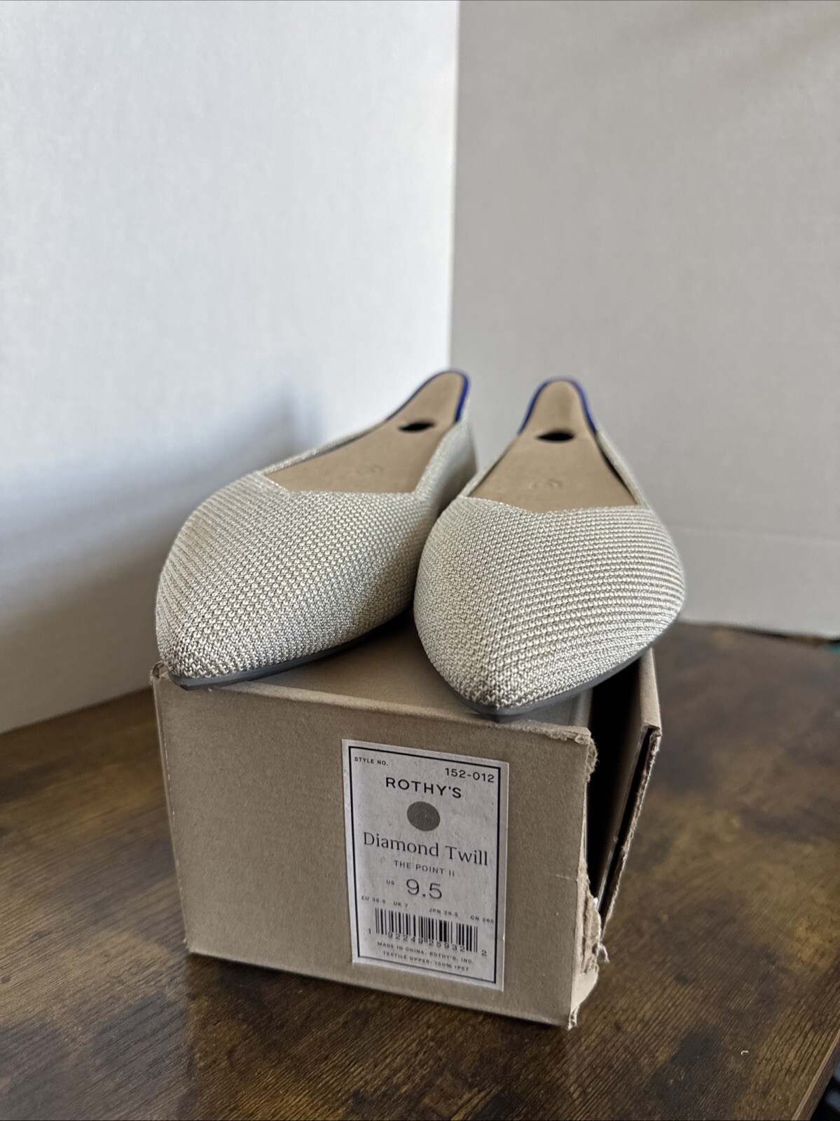 ROTHYS Rothy’s Women’s The Point II Flat Size 9.5 Diamond Twill MSRP $149 NEW
