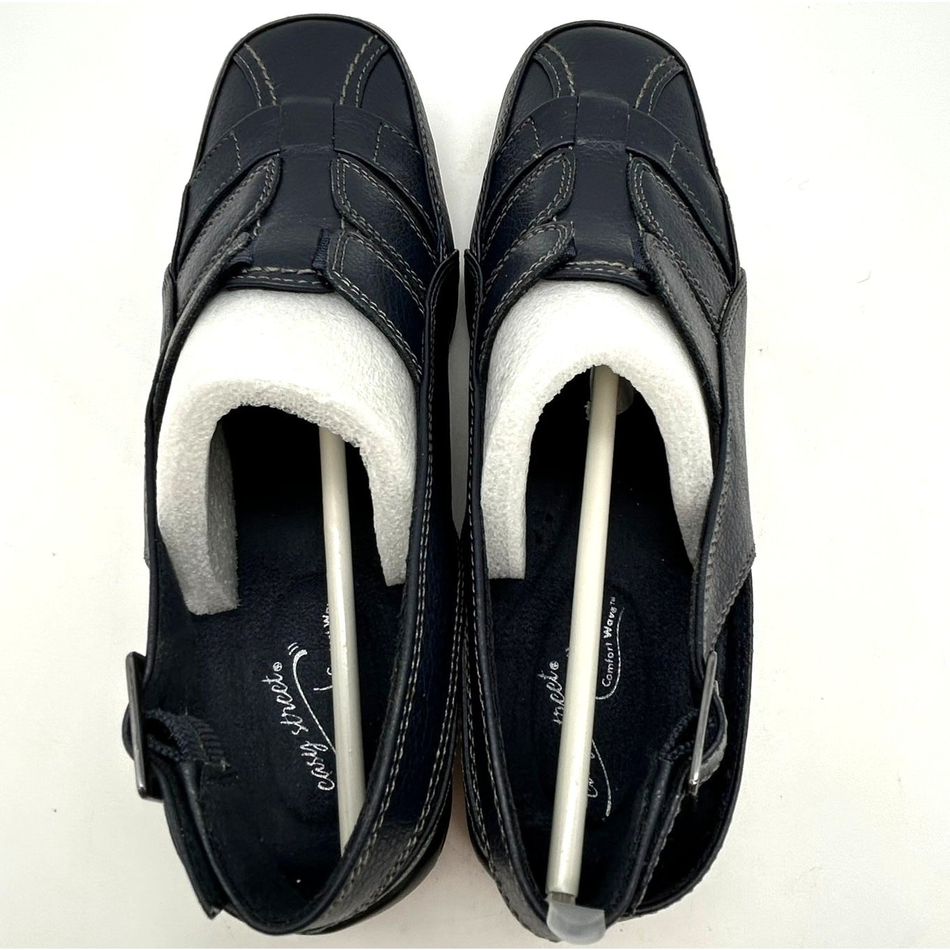 New Easy Street Comfort Wave Sandal Size 6 Faux Leather Fisherman Slingback NIB