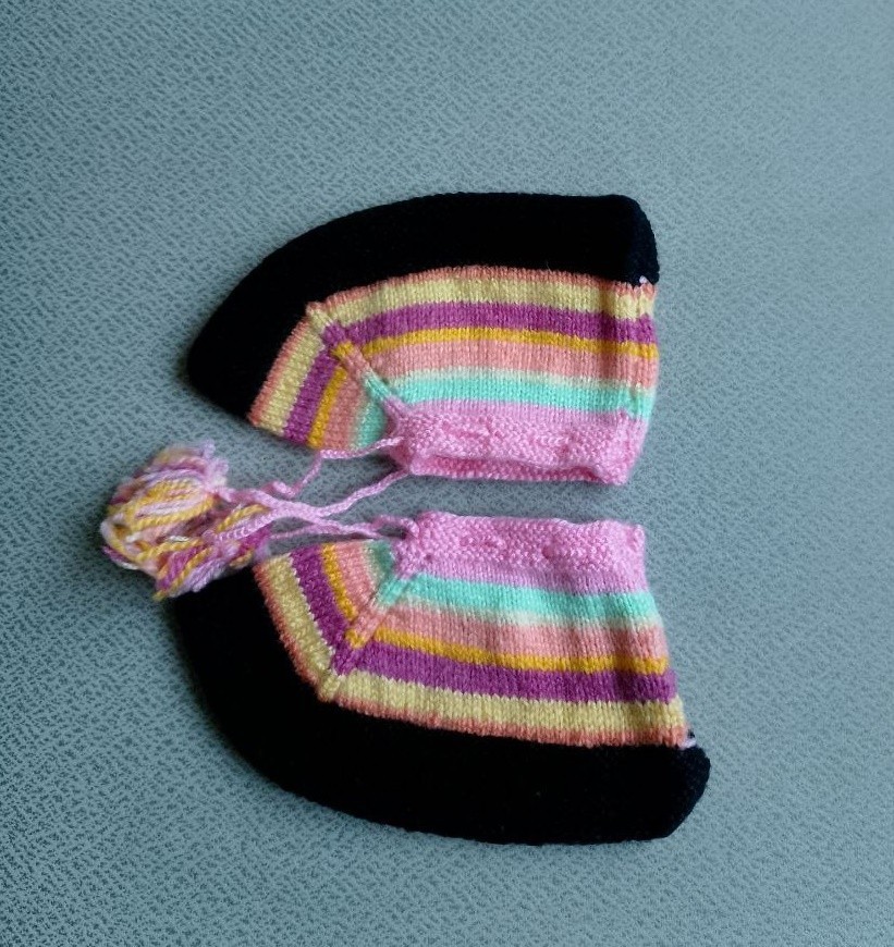 Handmade Striped Knit Booties – Cozy Wool House Shoes