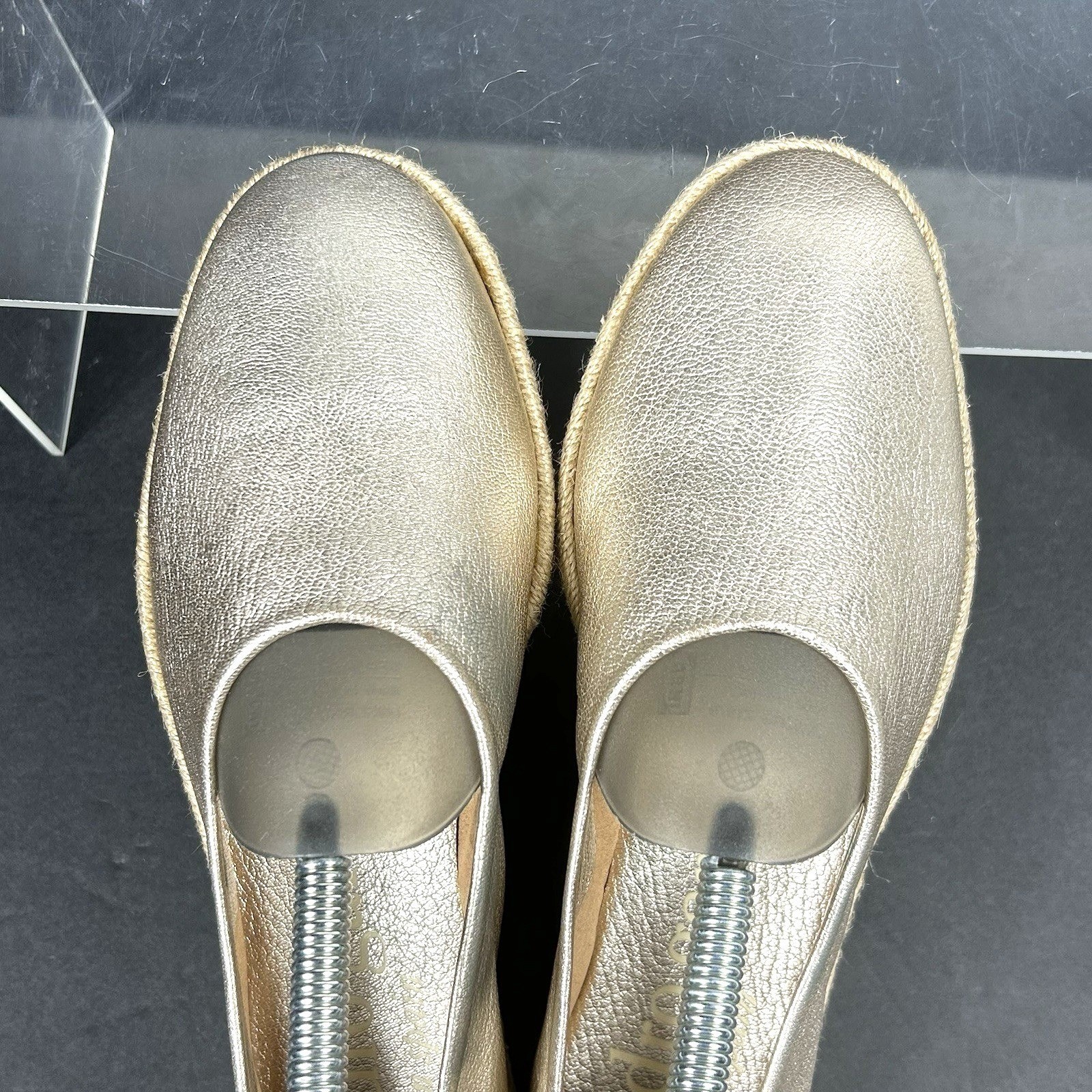 Pedro Garcia SEE PHOTOS Size 36 US 6 GOLD LAME Espadrille Flats NEW Hilaria $495