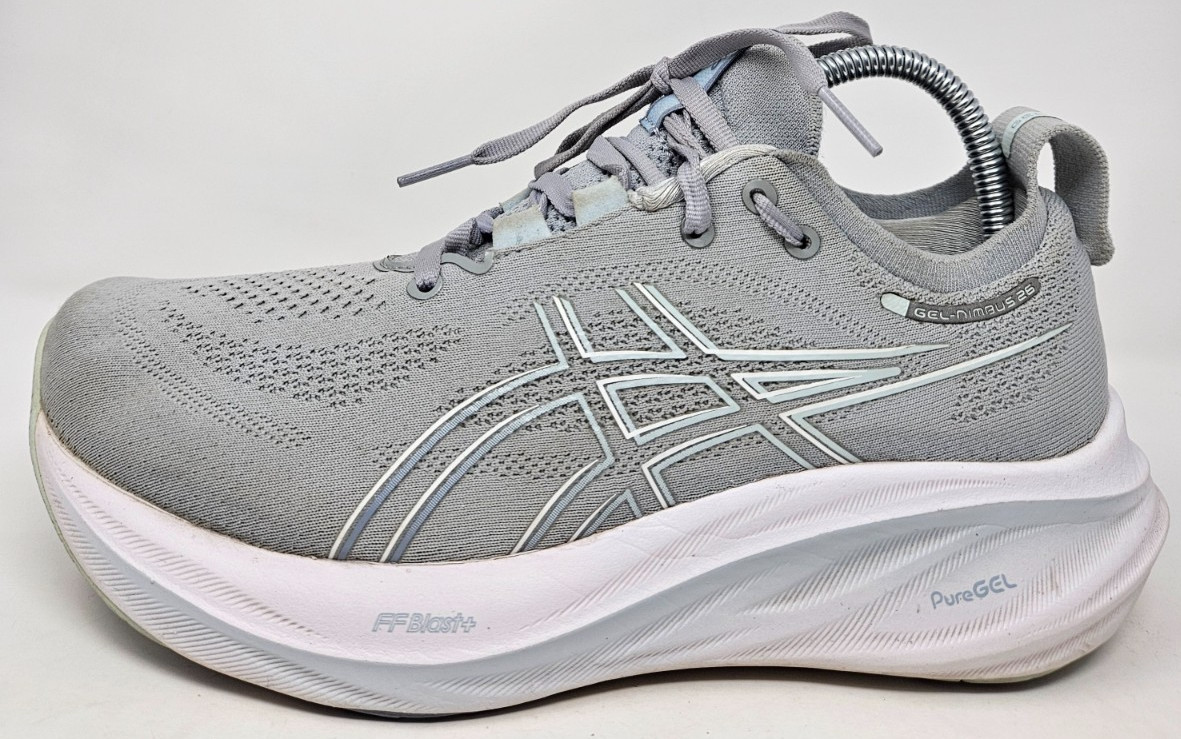 Asics Gel-Nimbus 26 Women Sz 8.5 Wide Gray Athletic Running Comfort Shoe Sneaker