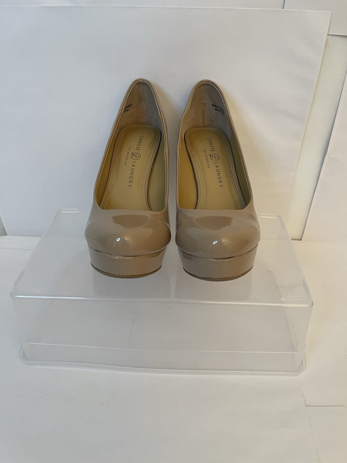 Chinese Laundry Women’s Nude Beige Dress Shoes Size 9.5 Stilettos Platform Heels