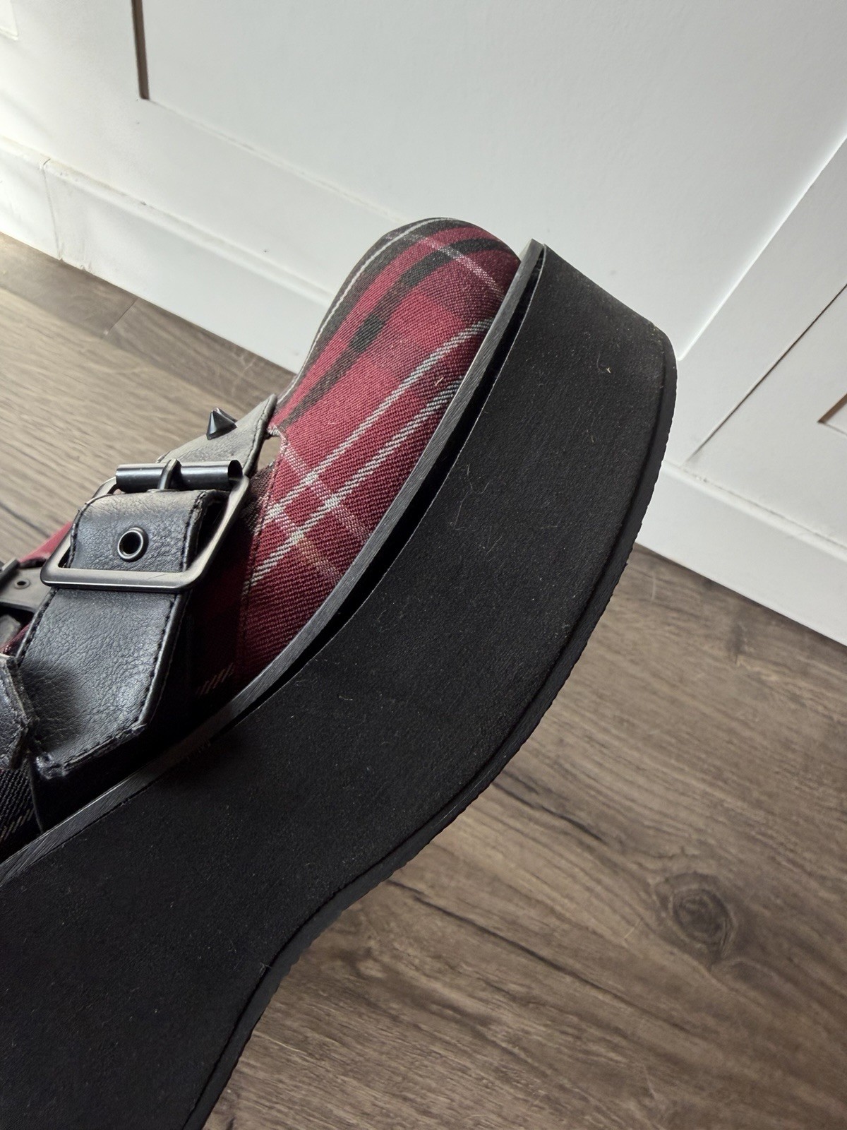Killstar Bloody Maryjane’s Blood Tartan Size 10 As Is Check Pictures