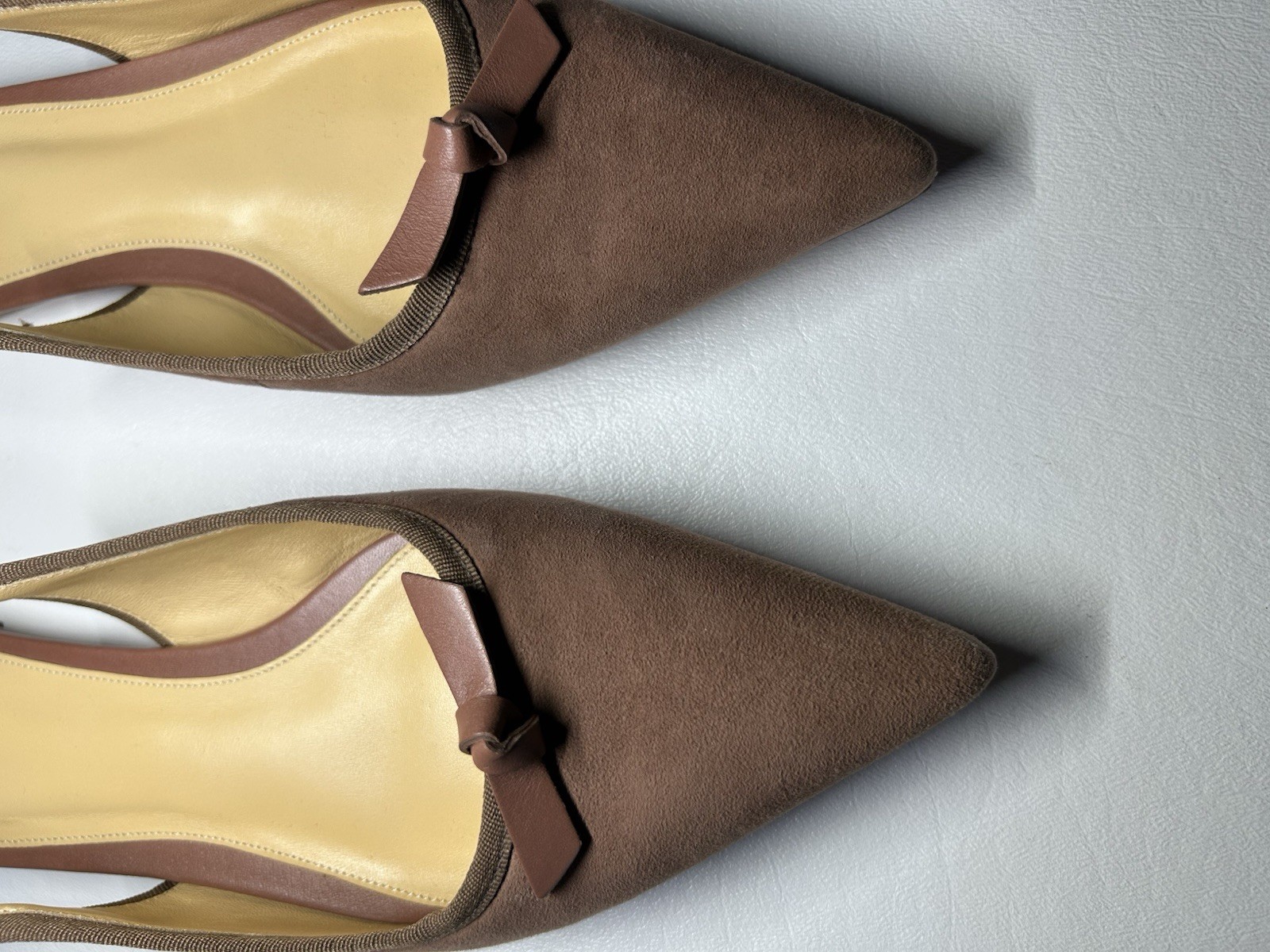 Alexandre Birman Tan Slingback Ballet Flat Shoes Size 37.5 Pointed Toe Classy