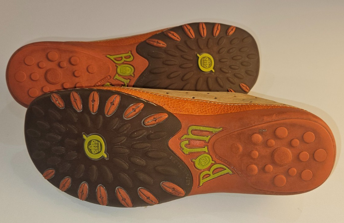 Born Leather Comfort Walking Shoes Women’s 7.5 Tan Orange Lace Up Casual Travel