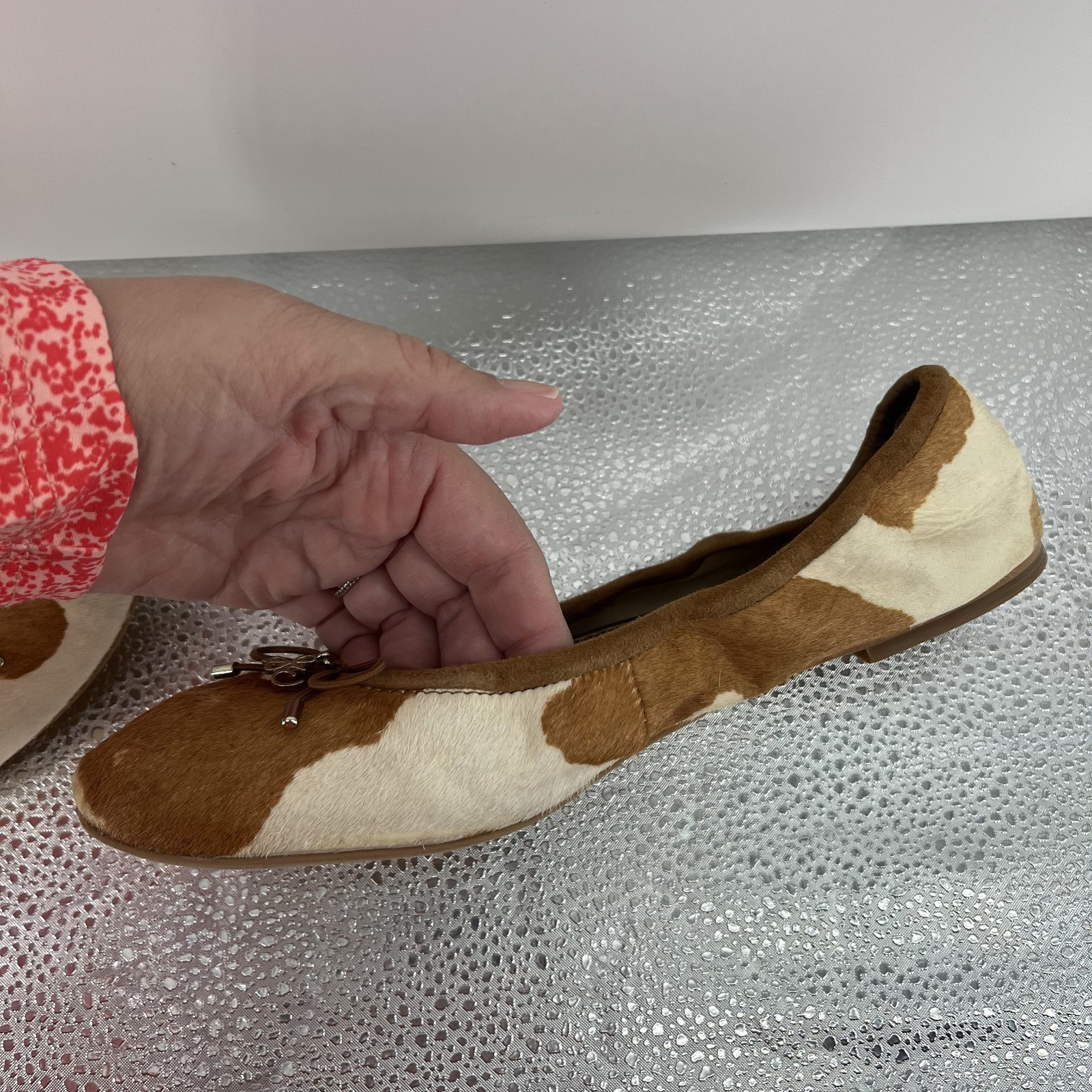 Sam Edelman Felicia Ballet Flat 9.5M Leopard Print Calf Hair Leather Balletcore