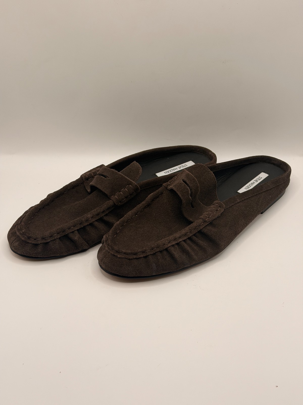 Steve Madden Womens Rafe Chocolate Brown Suede Loafer Sz 11