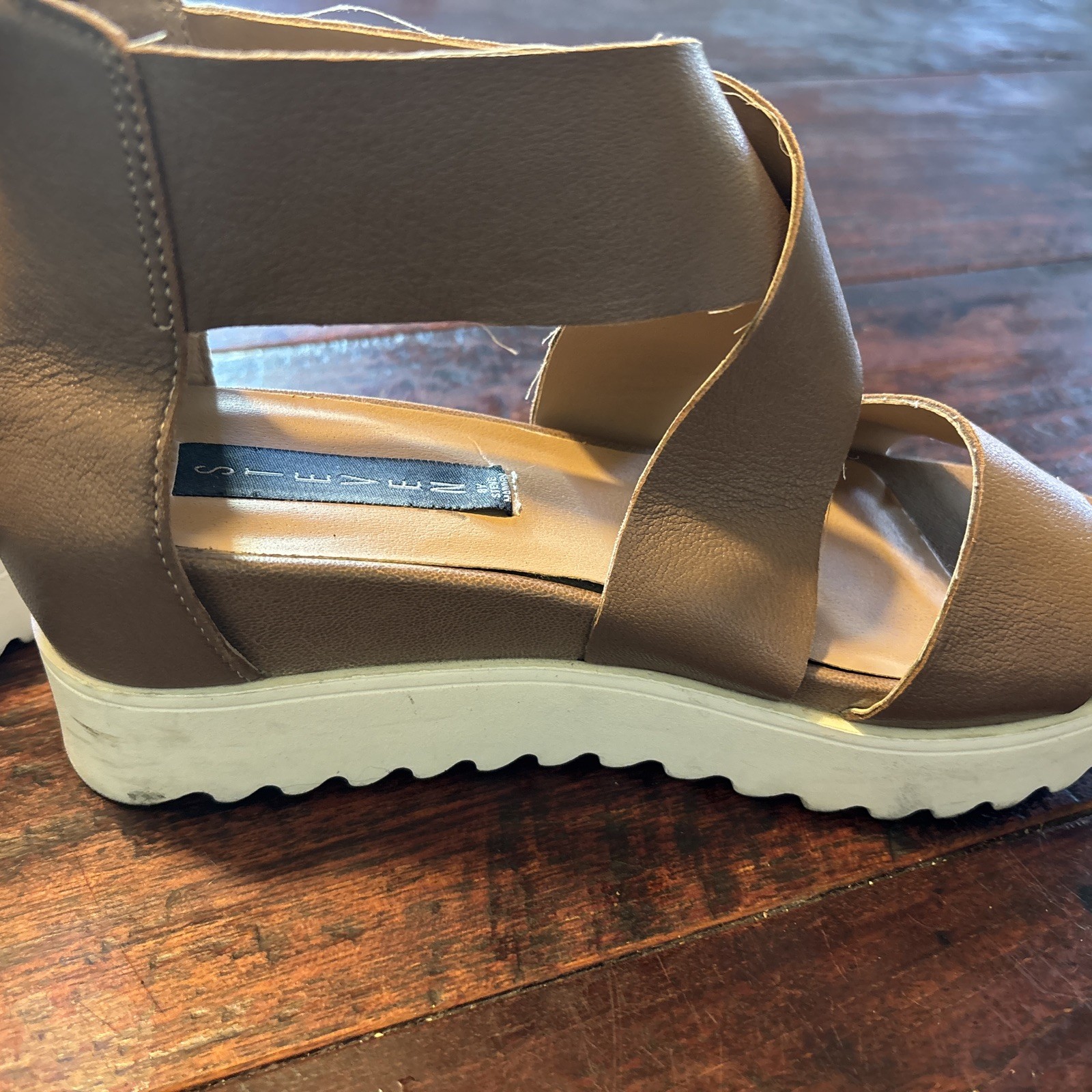 Steven By Steve Madden Keanna Cross Strap Brown Platform/Wedge Sandals Size 7.5