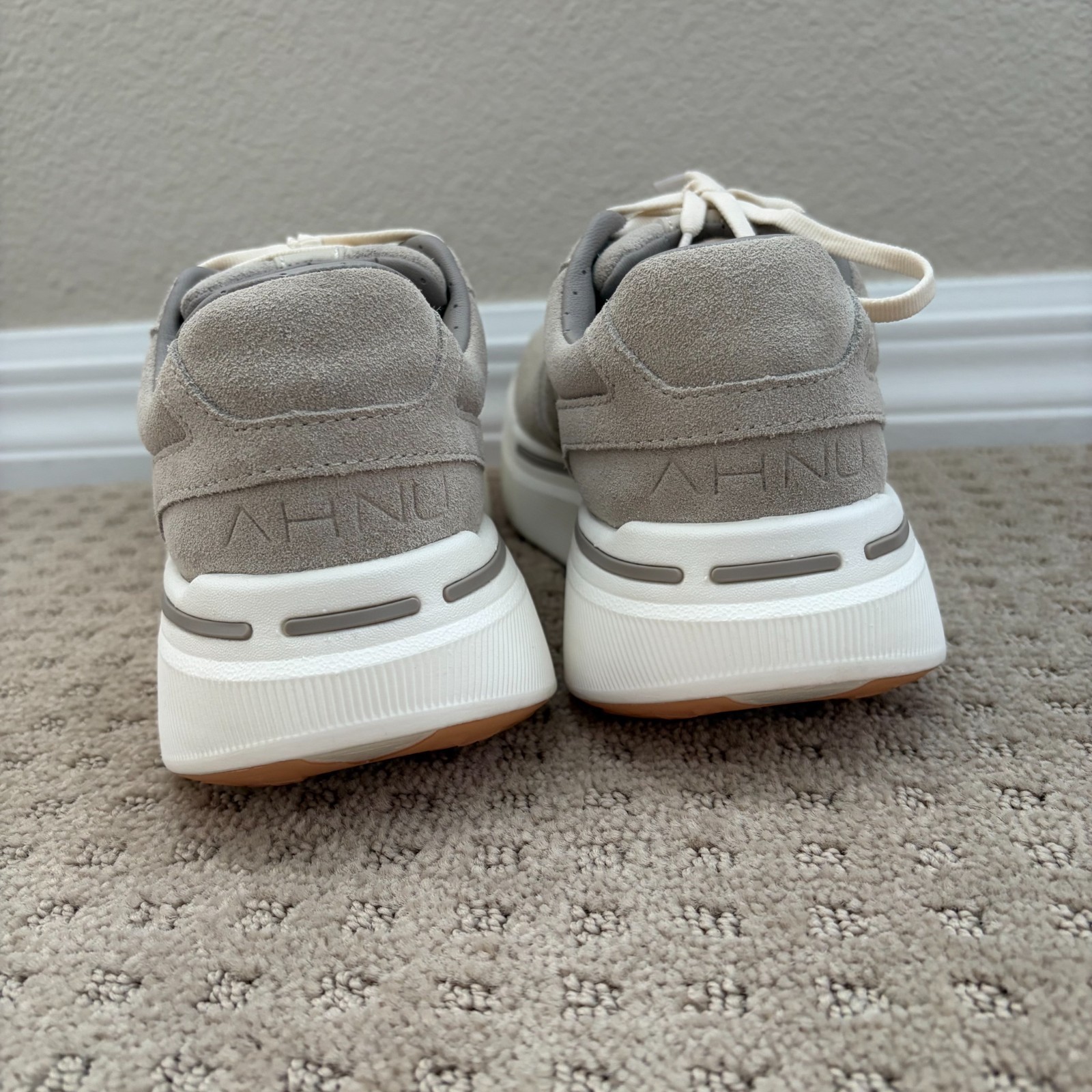 AHNU Sequence 1.1 Suede Shoes in Oatmeal Women US 7 Quiet Luxury NWOT $240