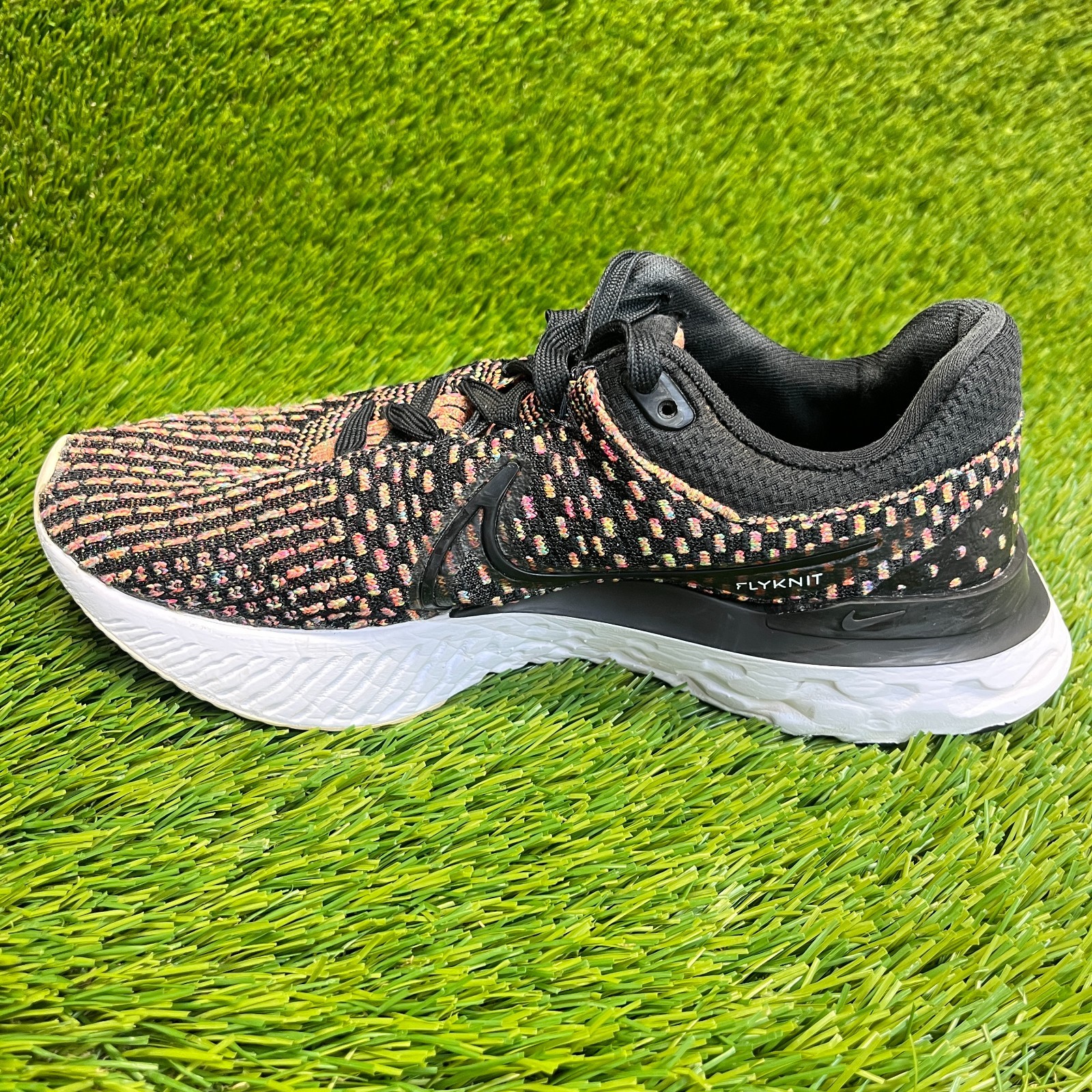 Nike React Infinity Run Flyknit 3 Womens Size 8 Black Running Shoes Sneakers