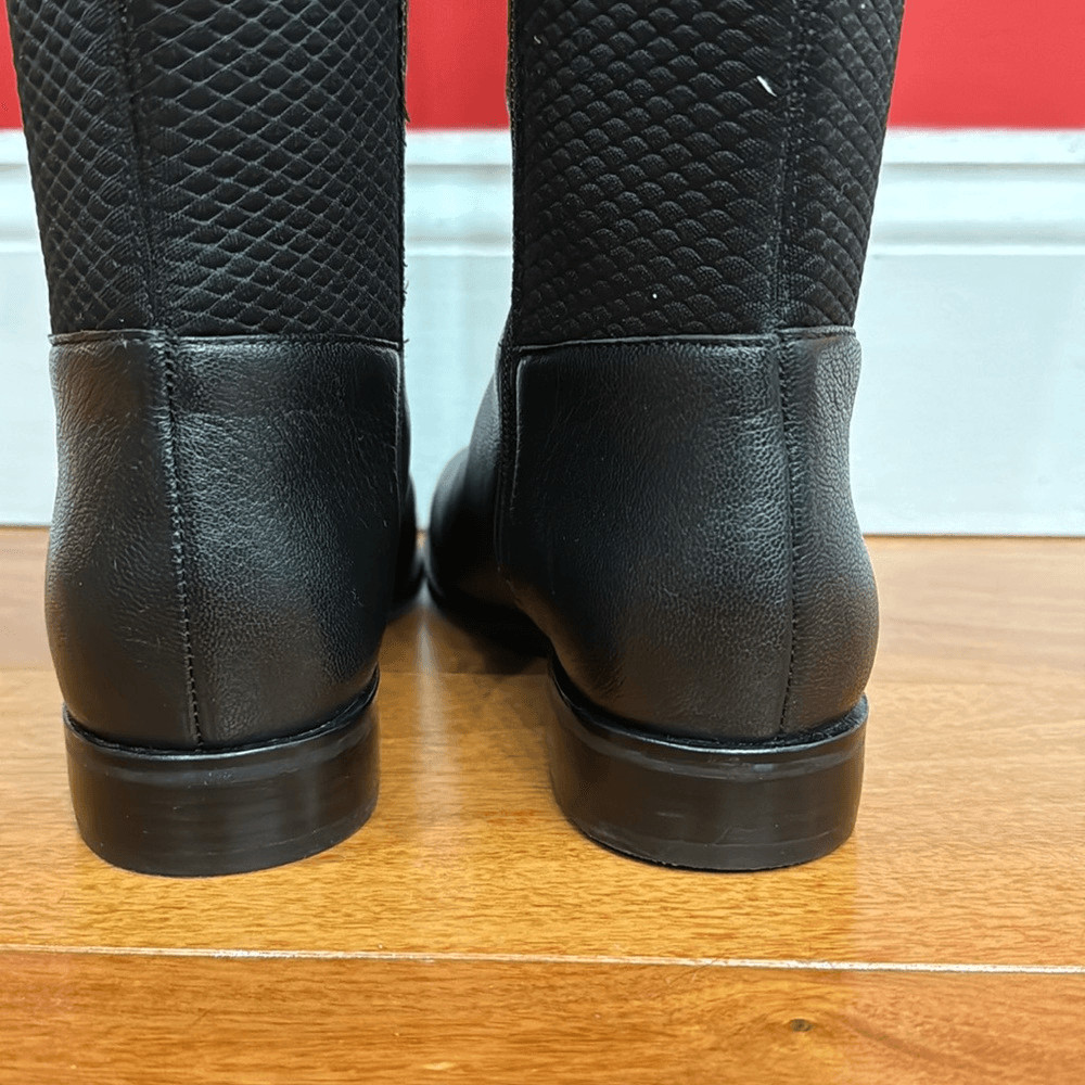 NWOT Cole Haan Dutchess Over The Knee Back Stretch Motorcycle Boots Black size 6