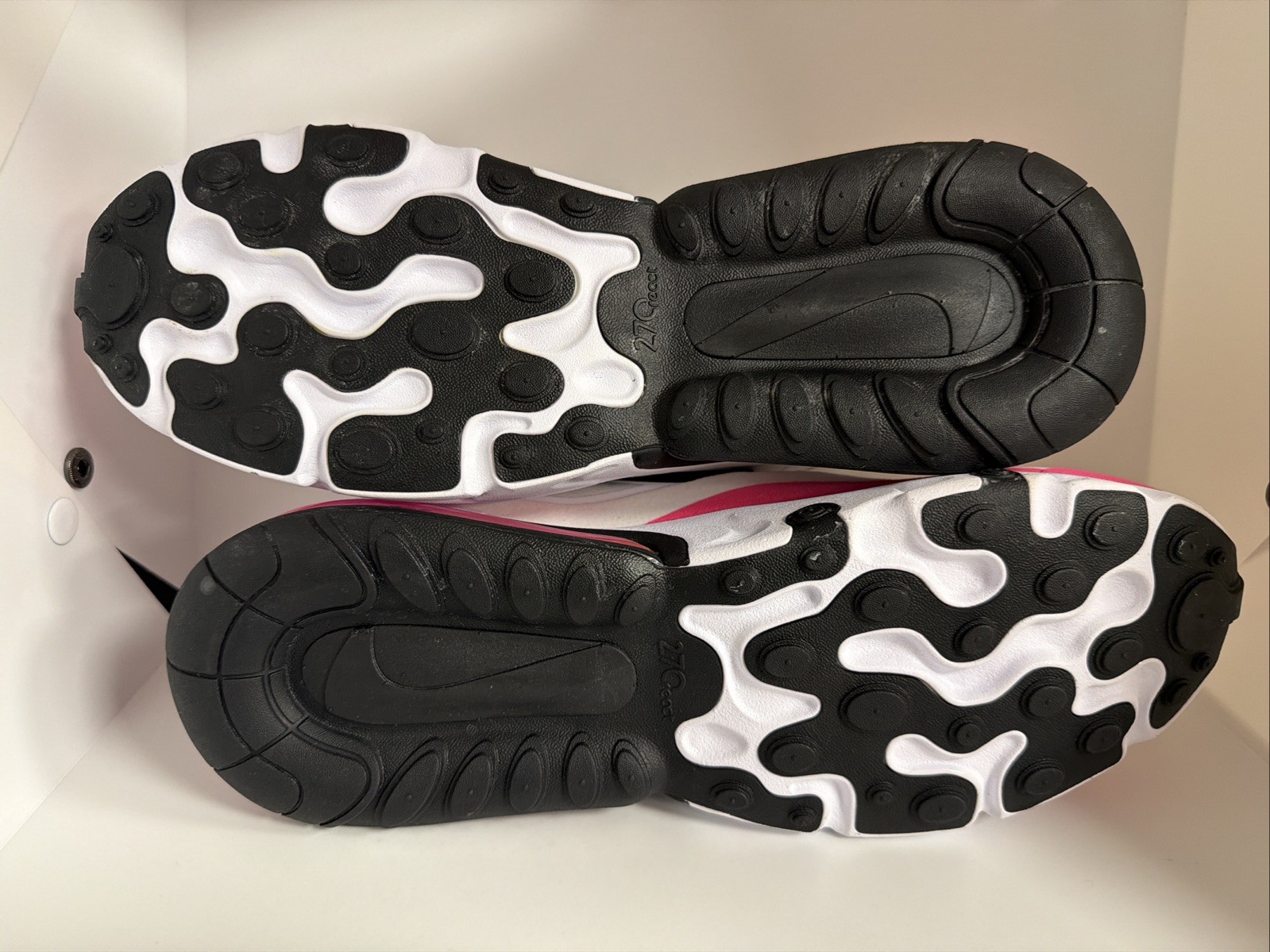 Nike Air Max 270 React Shoes Womens White Pink Black Green CJ0619-101 Size 12