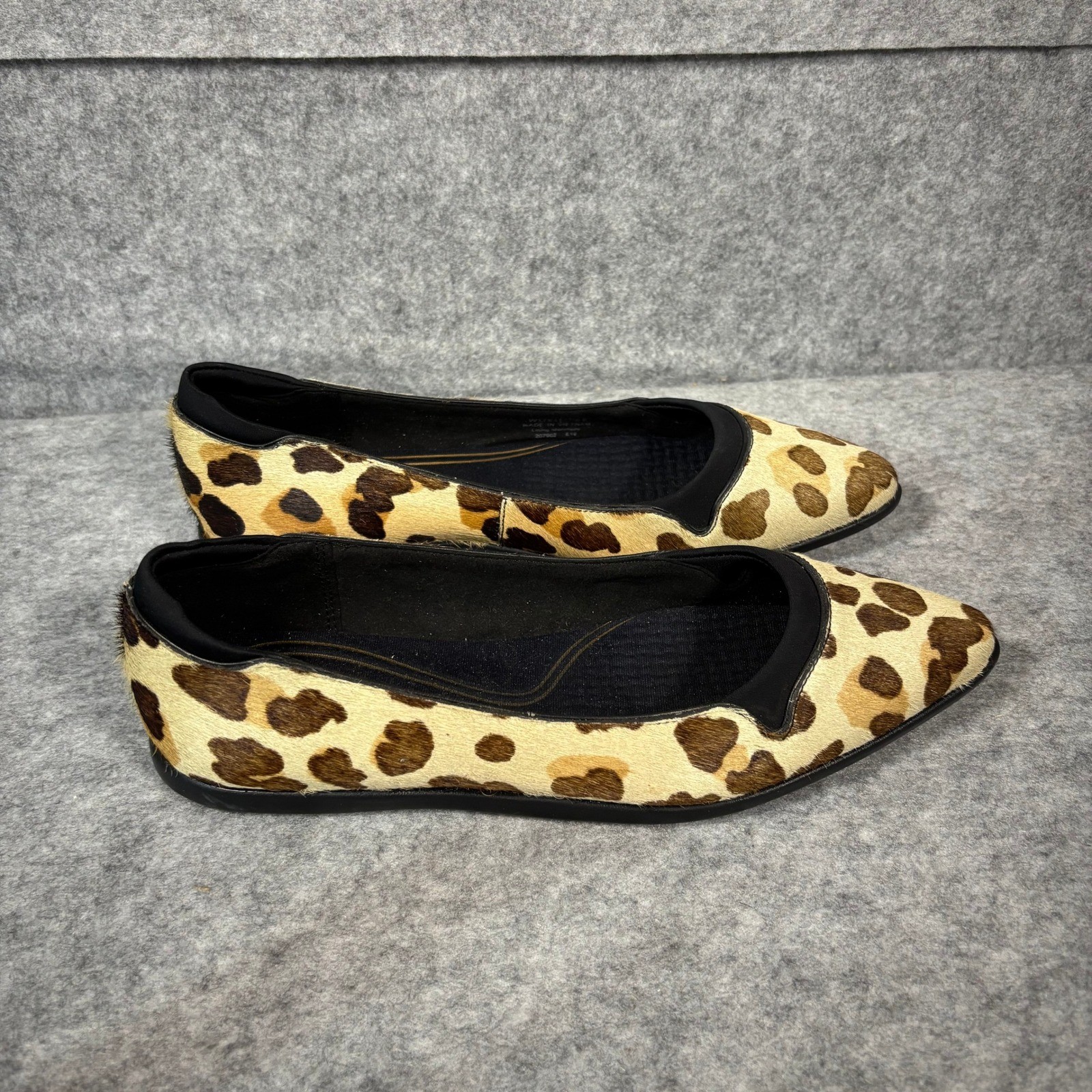 Cole Haan Womens Leopard Print Real Calf Hair Pointed Toe Flats Sz 7.5