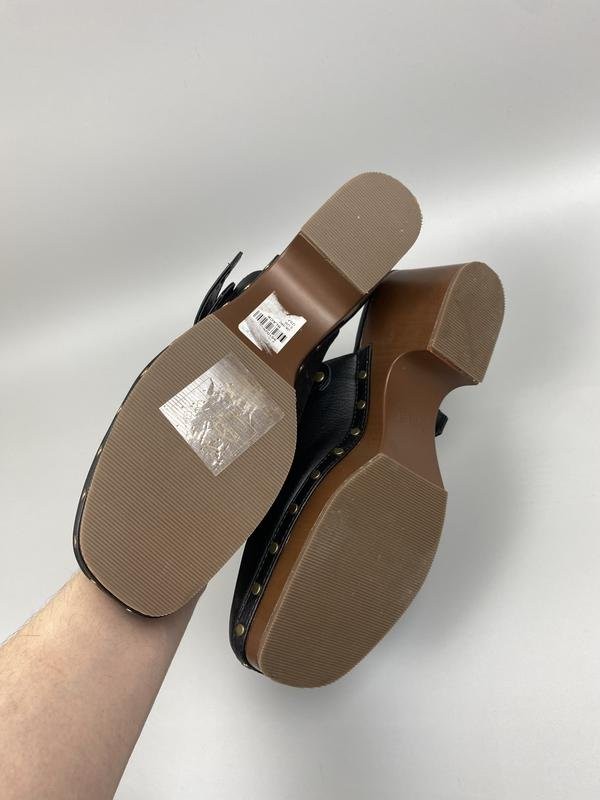 women primark sabots black leather 39