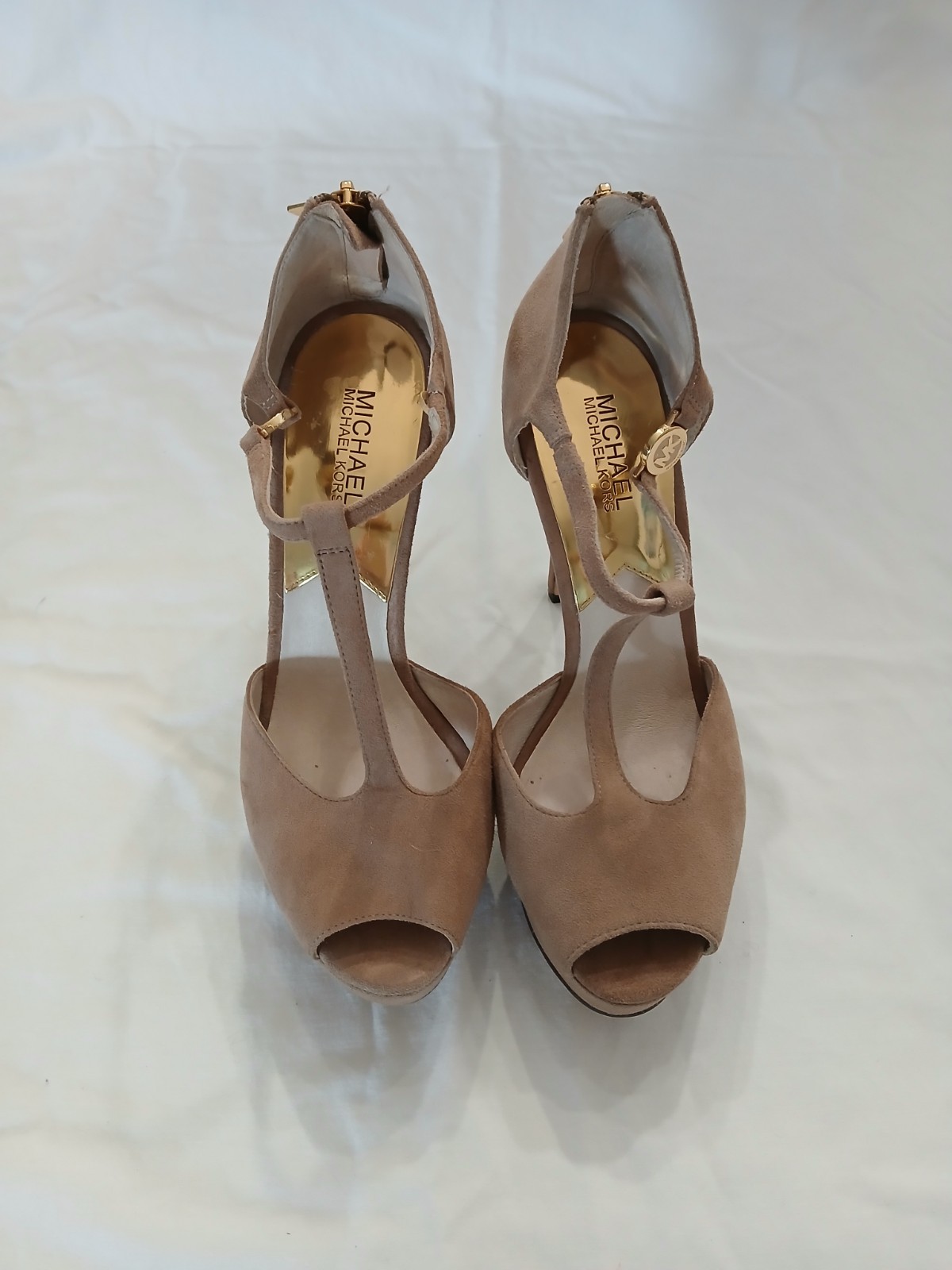 Michael Kors Tan Suede Stiletto Platform Heels 10M Party Formal Career Date Sexy