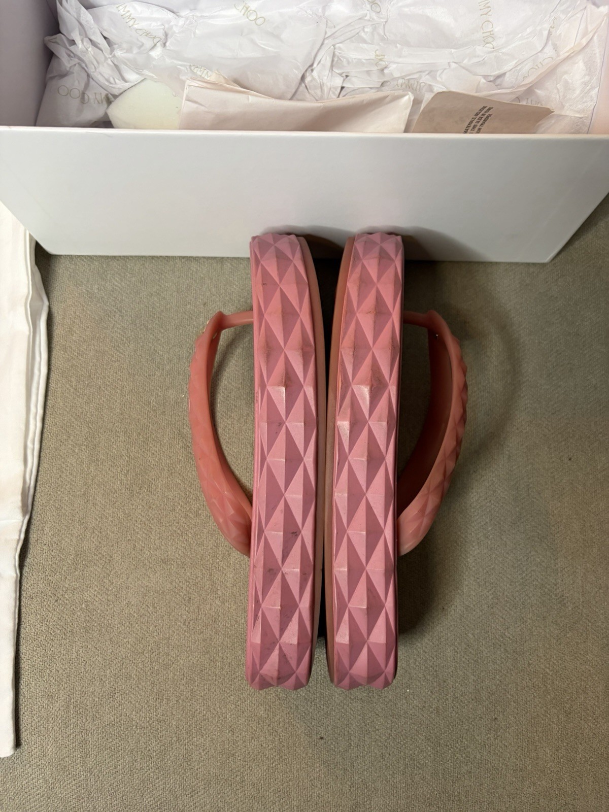 Jimmy Choo Sandals Pink Leather Women 36 With Box