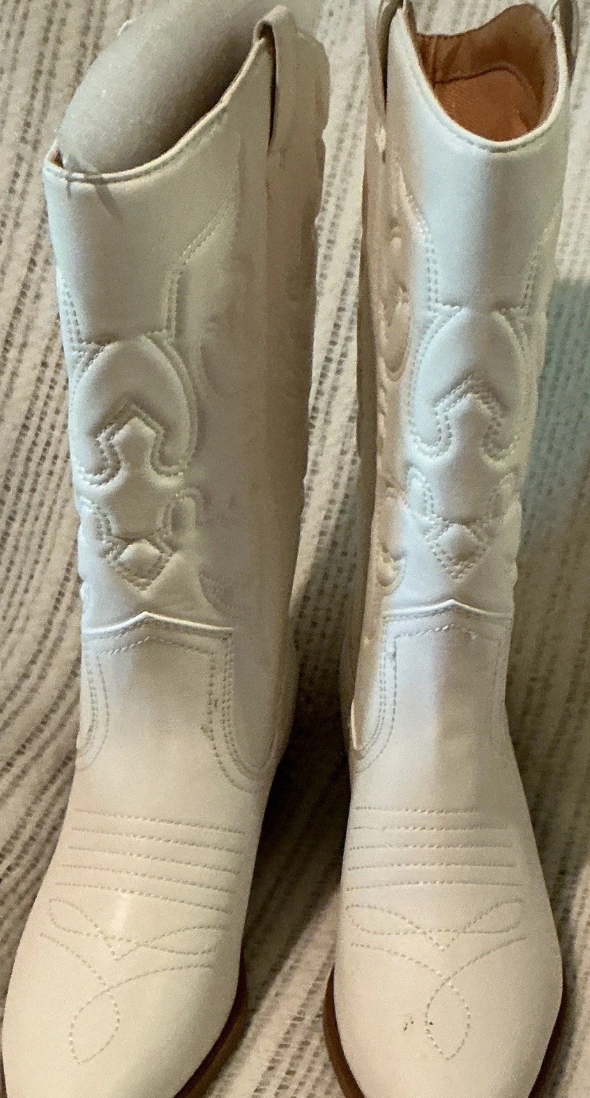 Soda White Western Cowboy Knee-High Pull-On Embroidered Pointed Toe 8.5