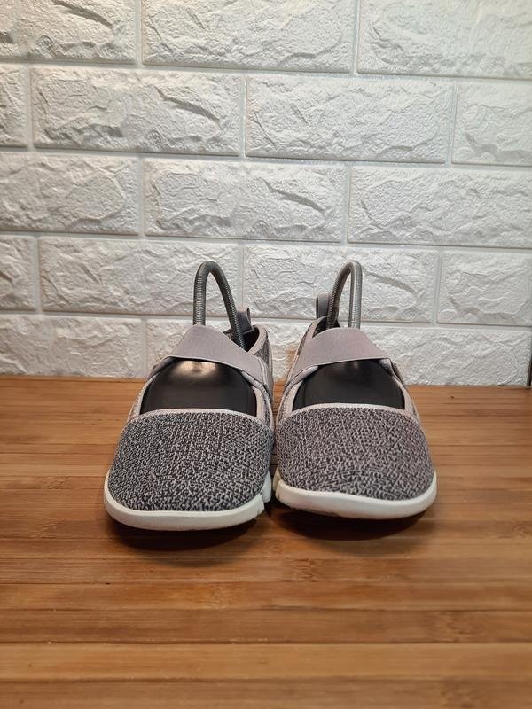 ladies clarks loafers grey textile 37