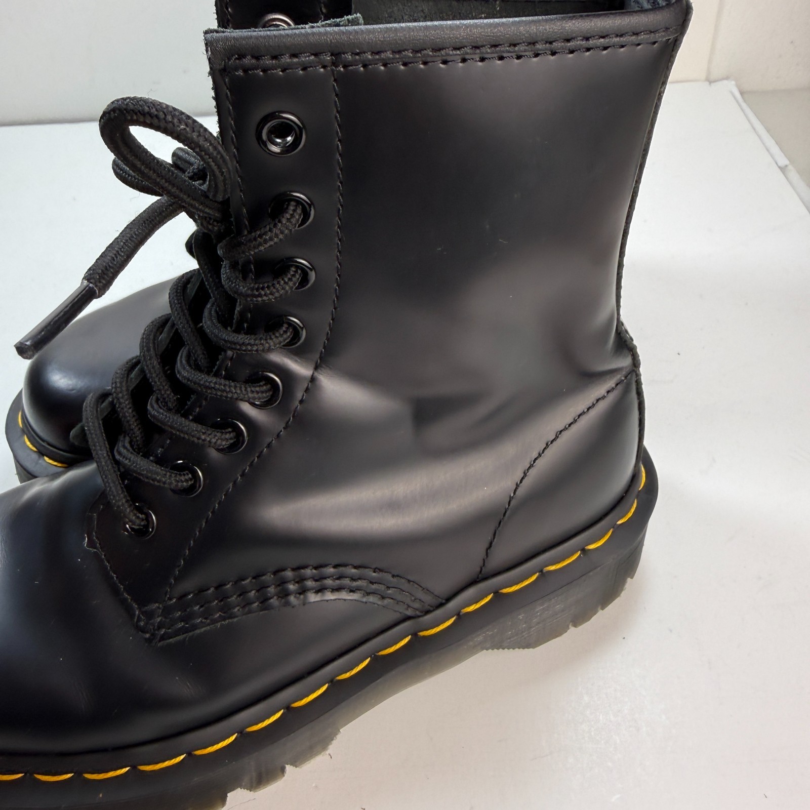 Dr. Martens 1460 Bex Smooth Black Leather Lace Up Boots Womens Size 6 / Mens 5