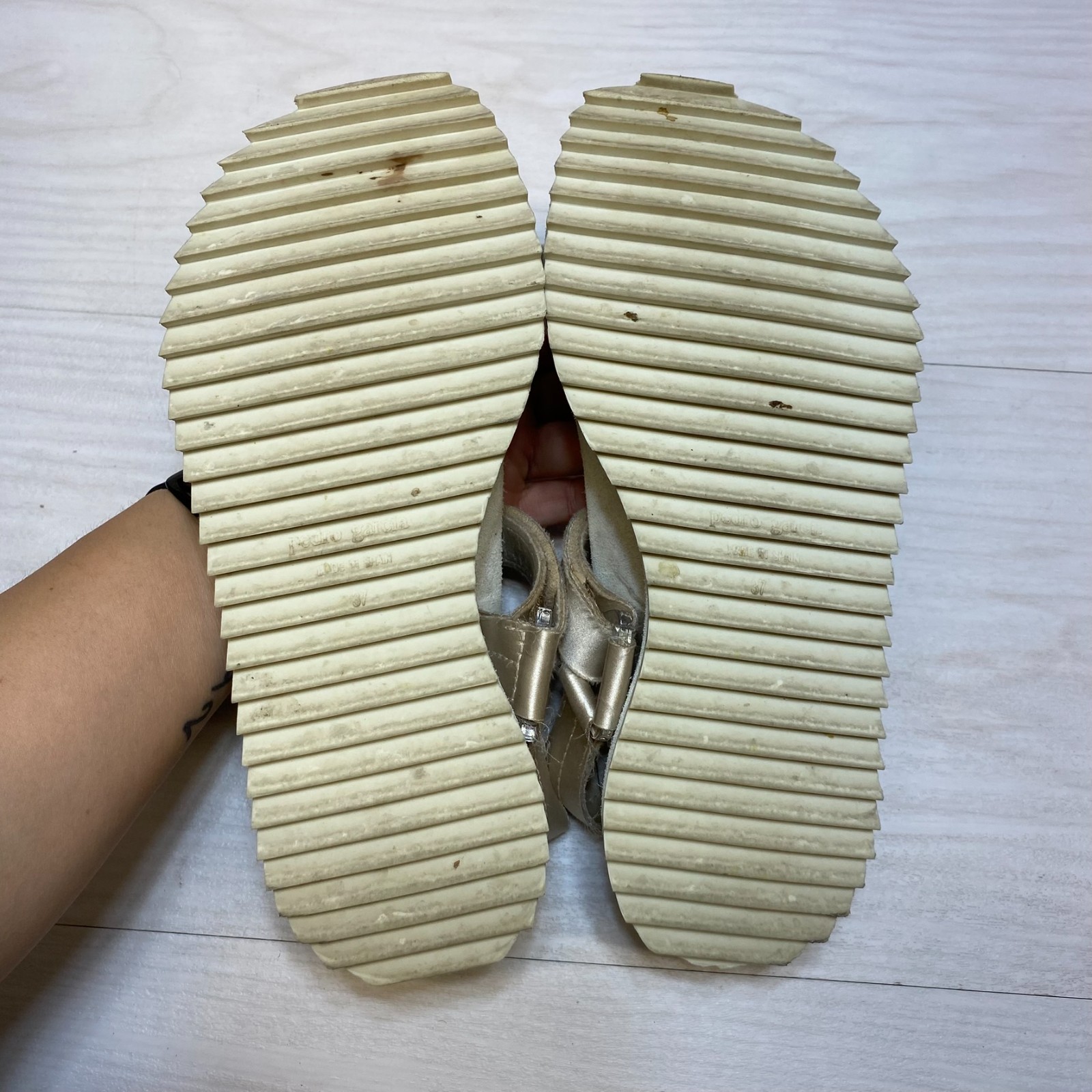 Pedro Garcia Mar Platform Sandals Women’s Size 6.5 Satin Outdoor Comfort