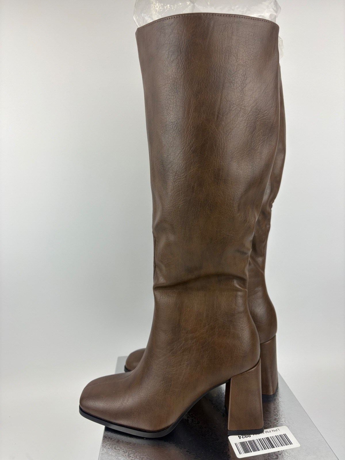 Knee High Boots for Women Tall Boots Womens Chunky Block Heel-Brown