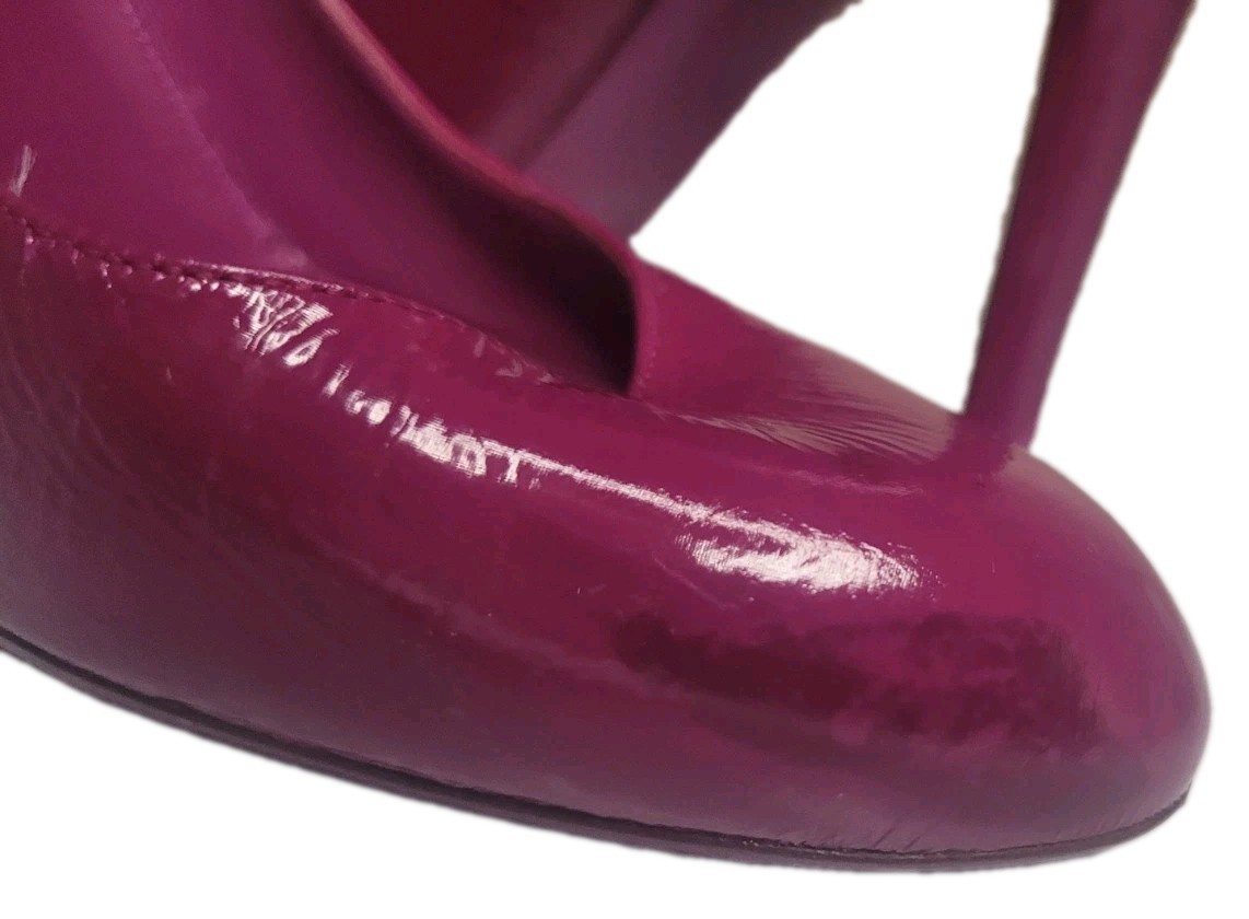 Sergio Rossi Women Purple Plum Leather Almond Toe High Heels Sz 38 US 7&1/2-8