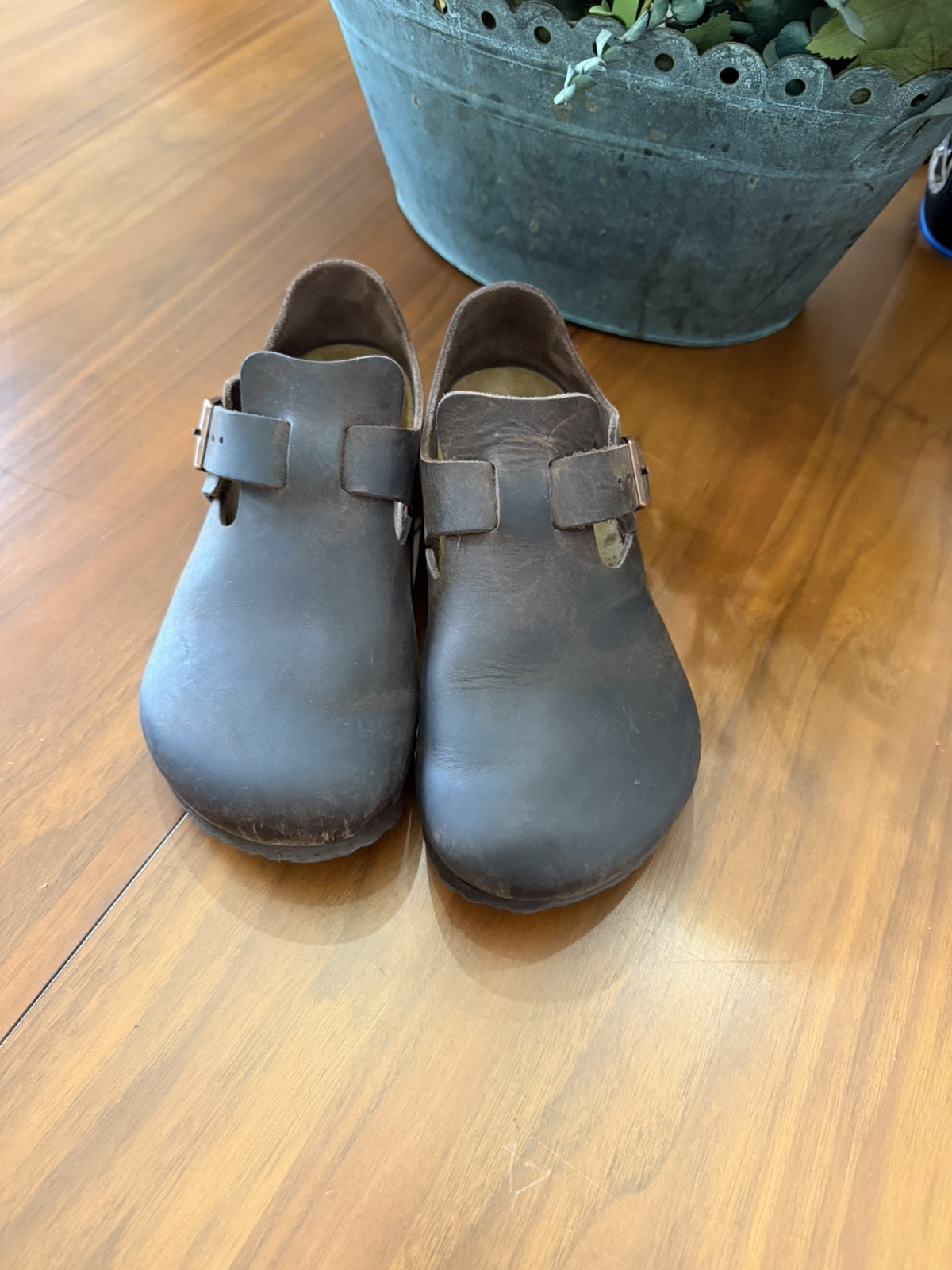 Birkenstock London Habana Oiled Leather Clogs Shoes EU 38