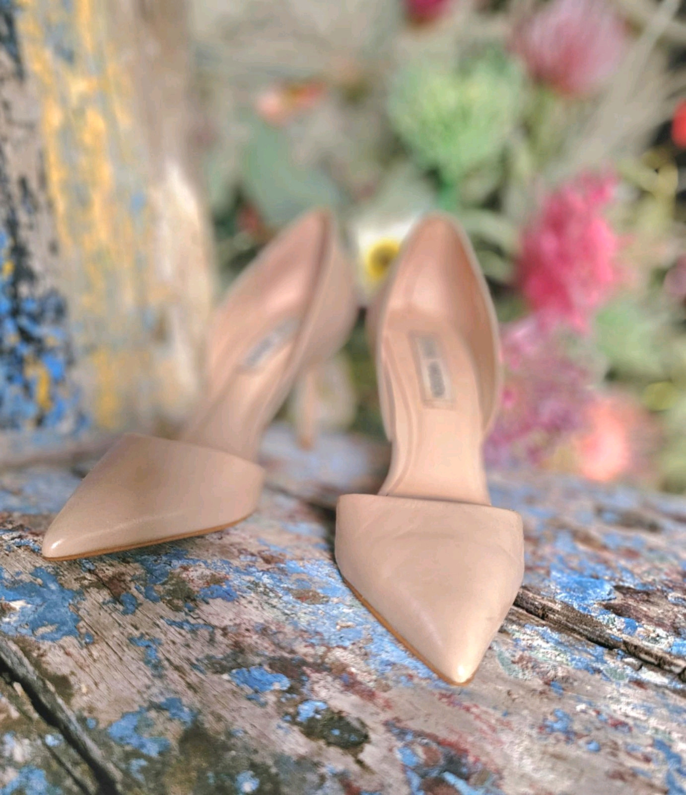 STEVE MADDEN Nude Beige Stilletto Closed Pointed Toe Heels Pumps SIZE AU 6.5 EUC