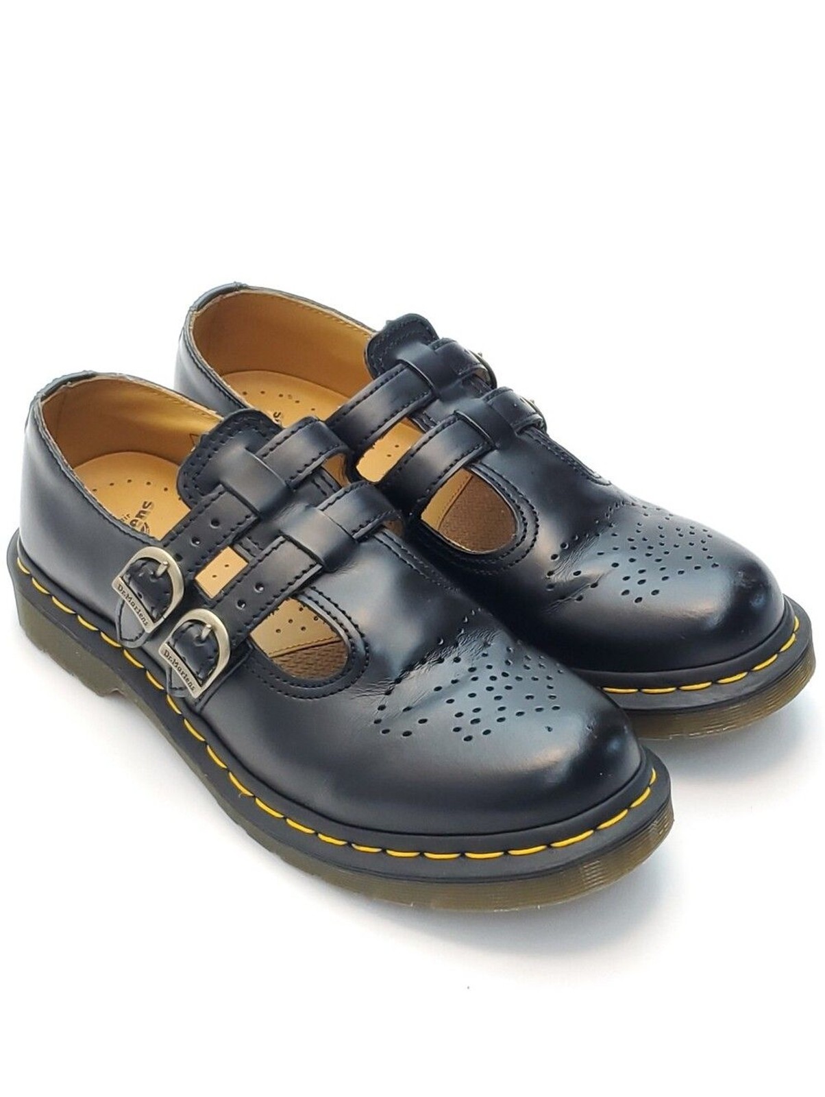 ​Dr. Martens 8065 Black Smooth Leather Double Strap Mary Janes Women’s Size 10