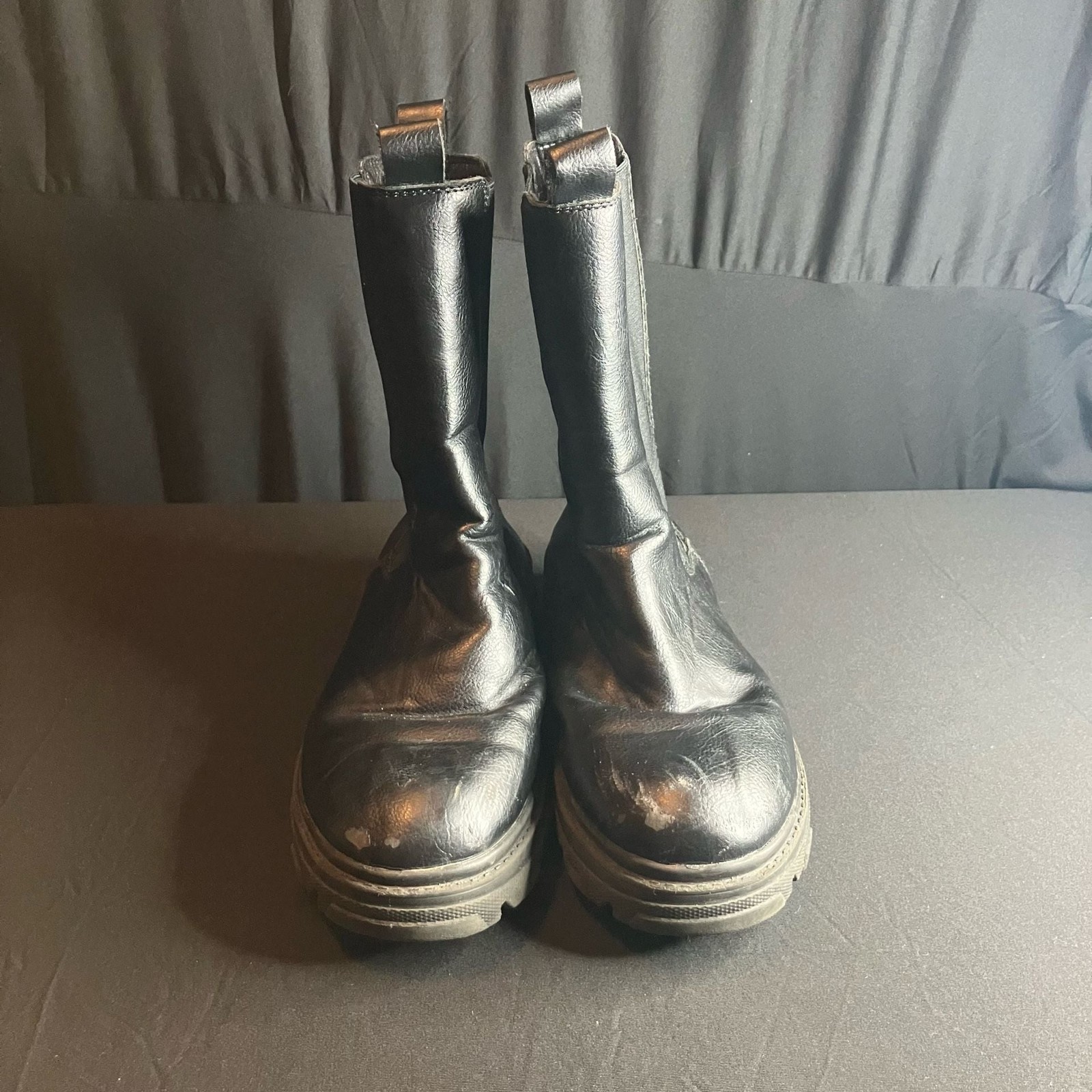 ZARA Mid-Calf Lug Sole Chunky Chelsea Boots size 6W