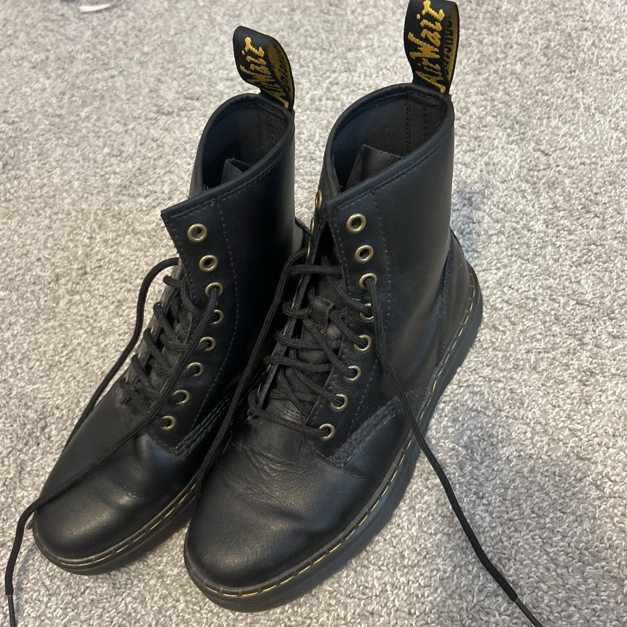 Dr. Martens Black Leather Lace-Up Combat Ankle Boots Men’s US 7 EU 39 UK 6