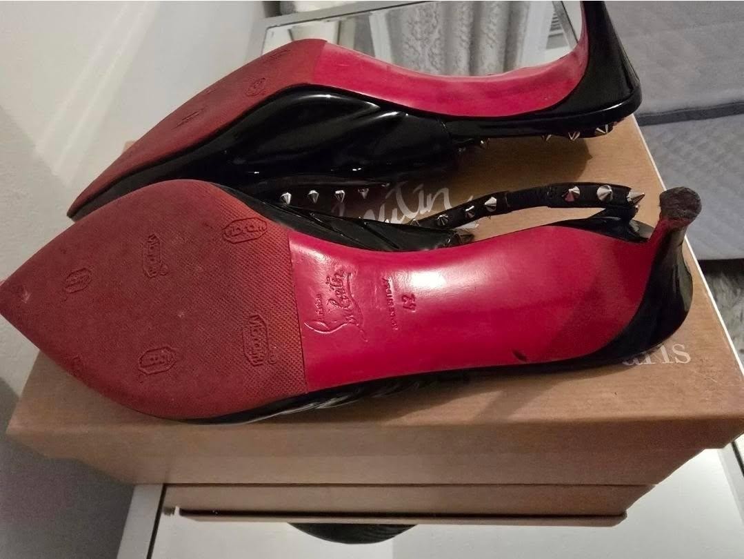 Christian Louboutin Brigandine Spike Pointed Toe Patent Leather 42 Size 10