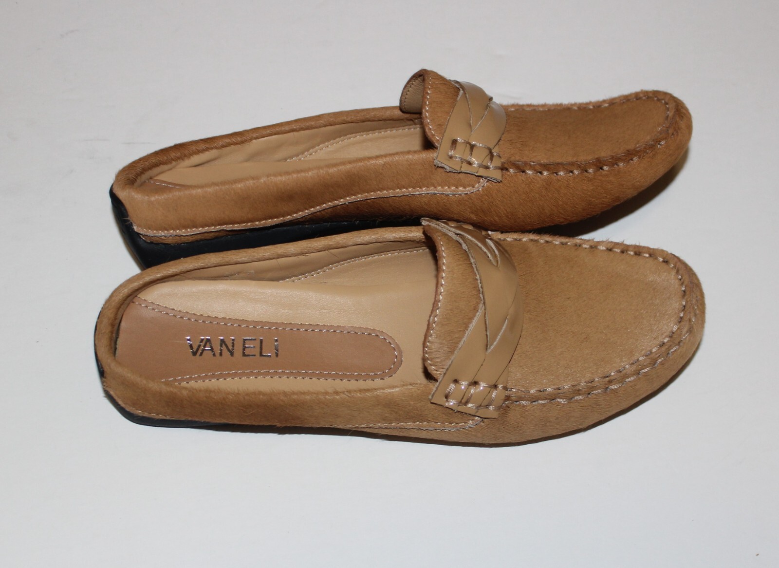 VANELI RADWAN CAMEL GENUINE CALF HAIR LOAFER US 6.5M