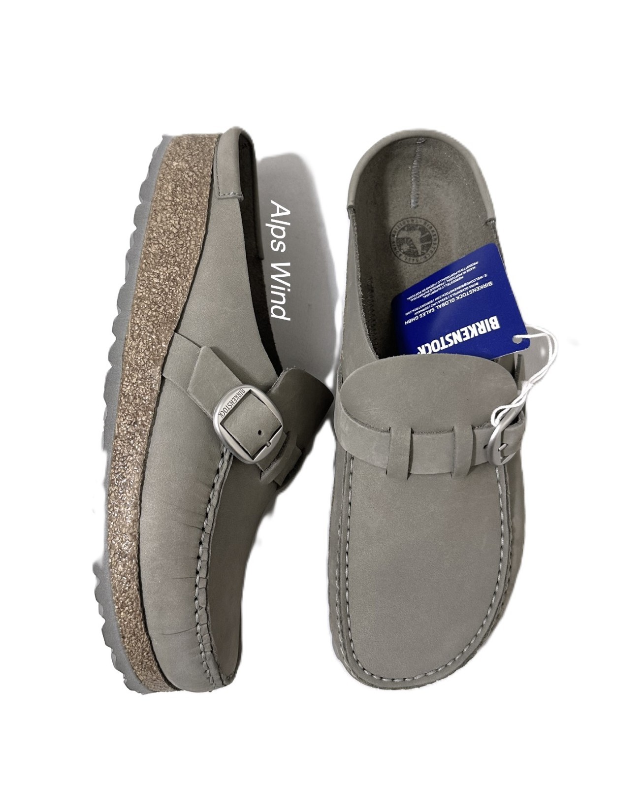 Birkenstock Buckley Nubuck Leather Dove Gray Clog/Sandals SZ. EU-40 / US-9 NWOB