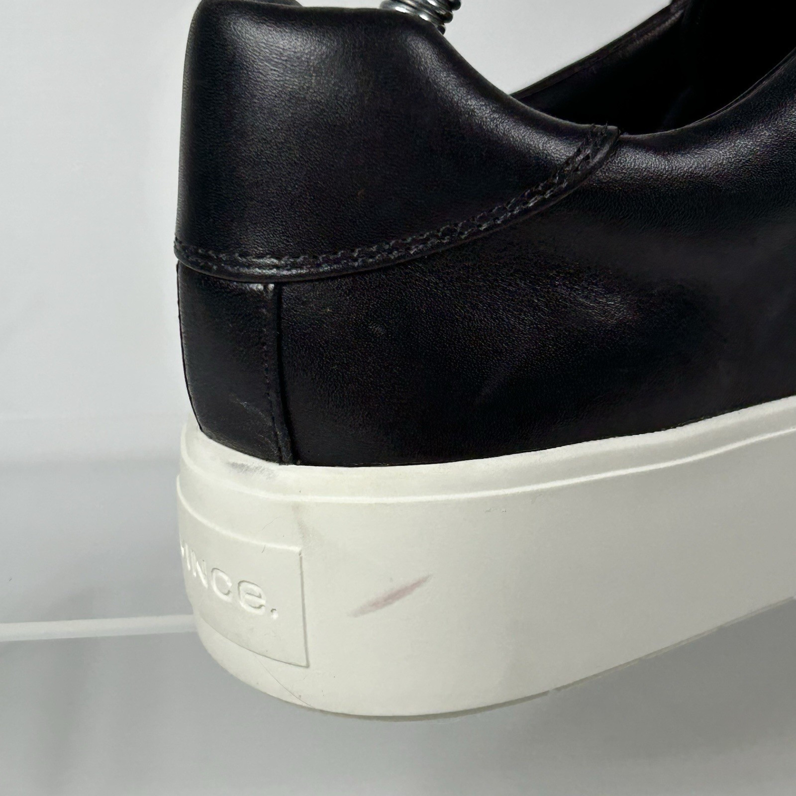 Vince. Size 8.5 Leather Platform Lace Up Sneaker NEW Black White Benfield $199