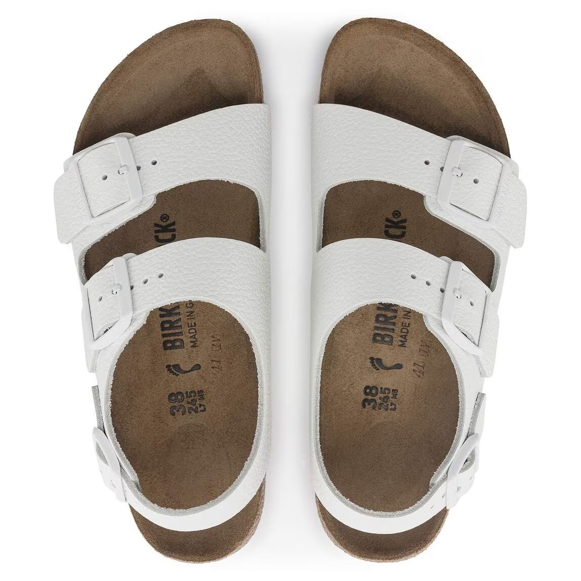 Birkenstock Milano BS Women’s Triples White Leather Sandals 4N (35 EU)