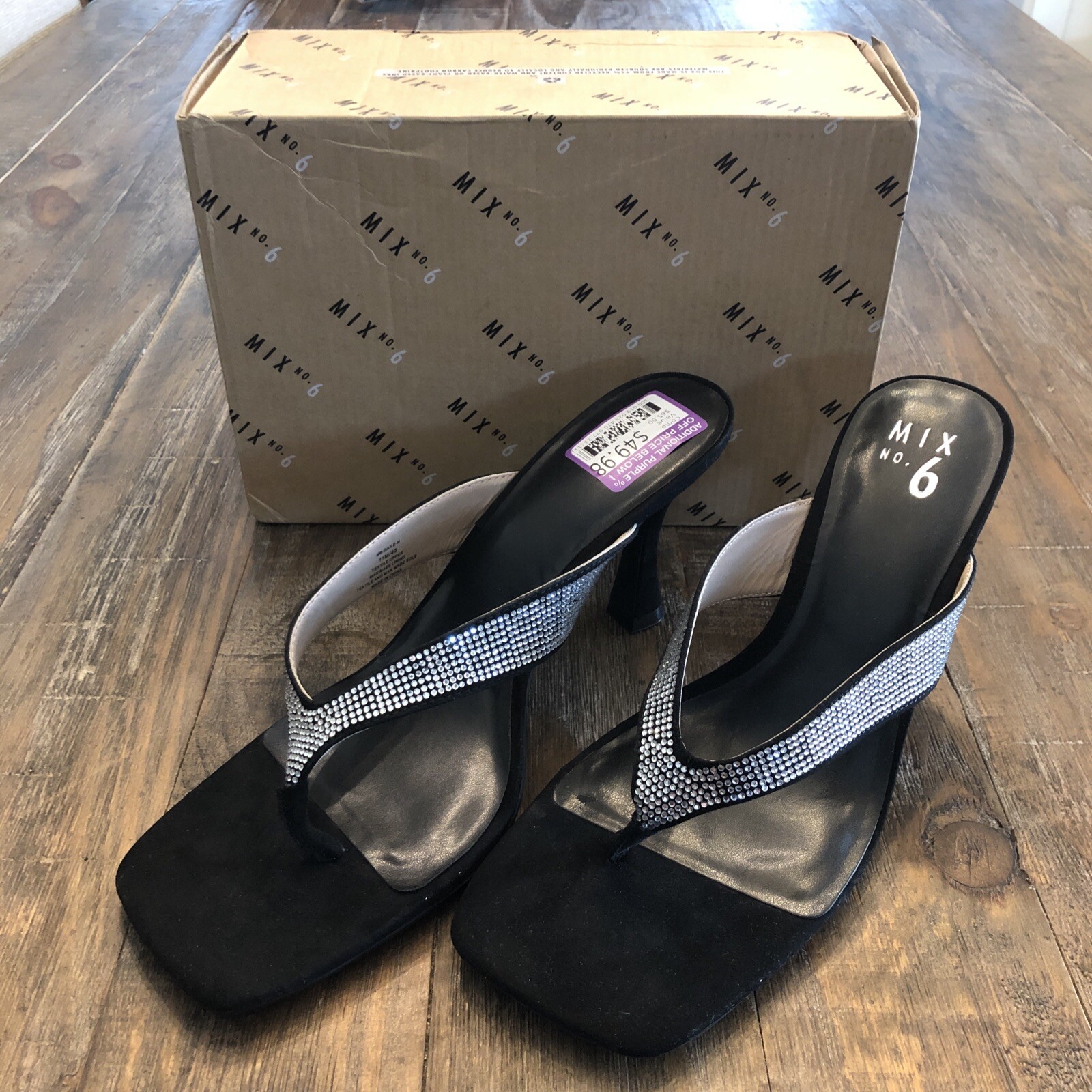 Mix No. 6 Gaile Sandal Black Micro Suede 12M