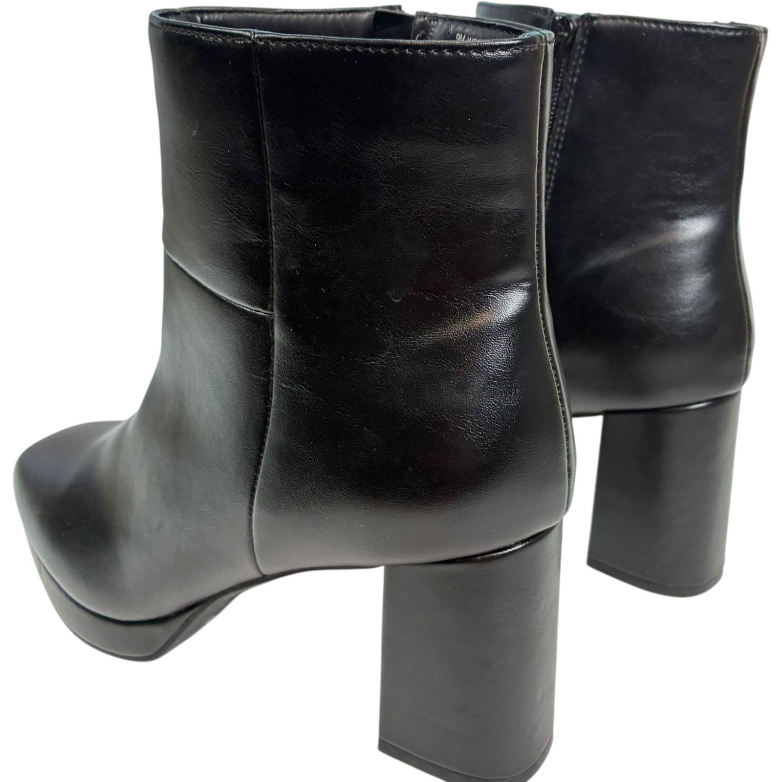 Worthington Gino Women’s Black 3.25in Block Heel Zip-up Bootie Size 9M