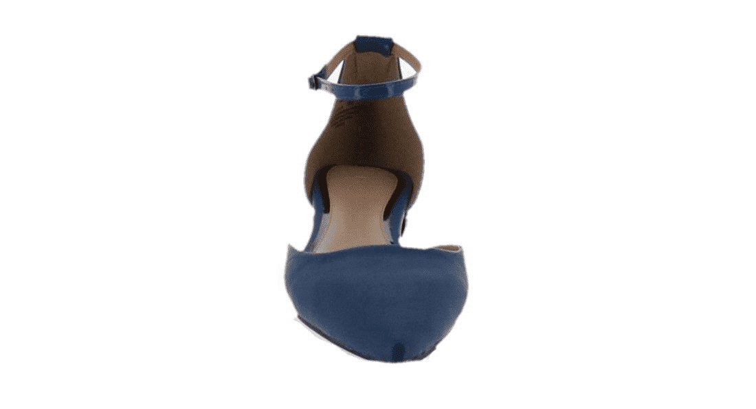 H Halston Leather Flats Adjustable Strap Layla Indigo 9 M