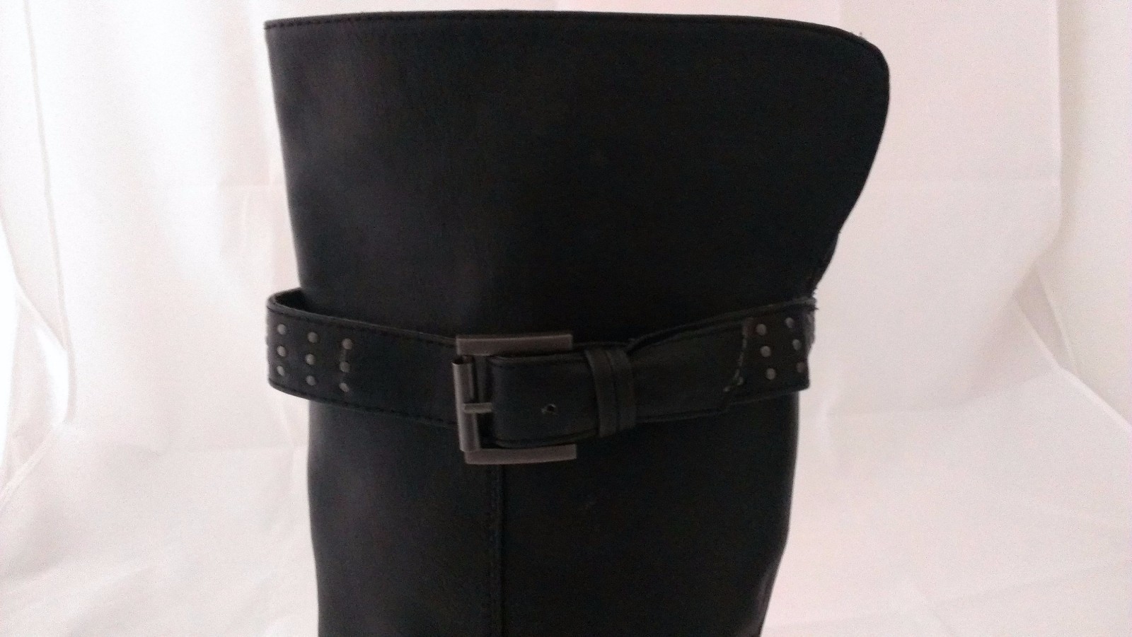 XOXO BRIANNA Black Faux Leather Knee High Boots Studded Womens Size 6 Medium B M