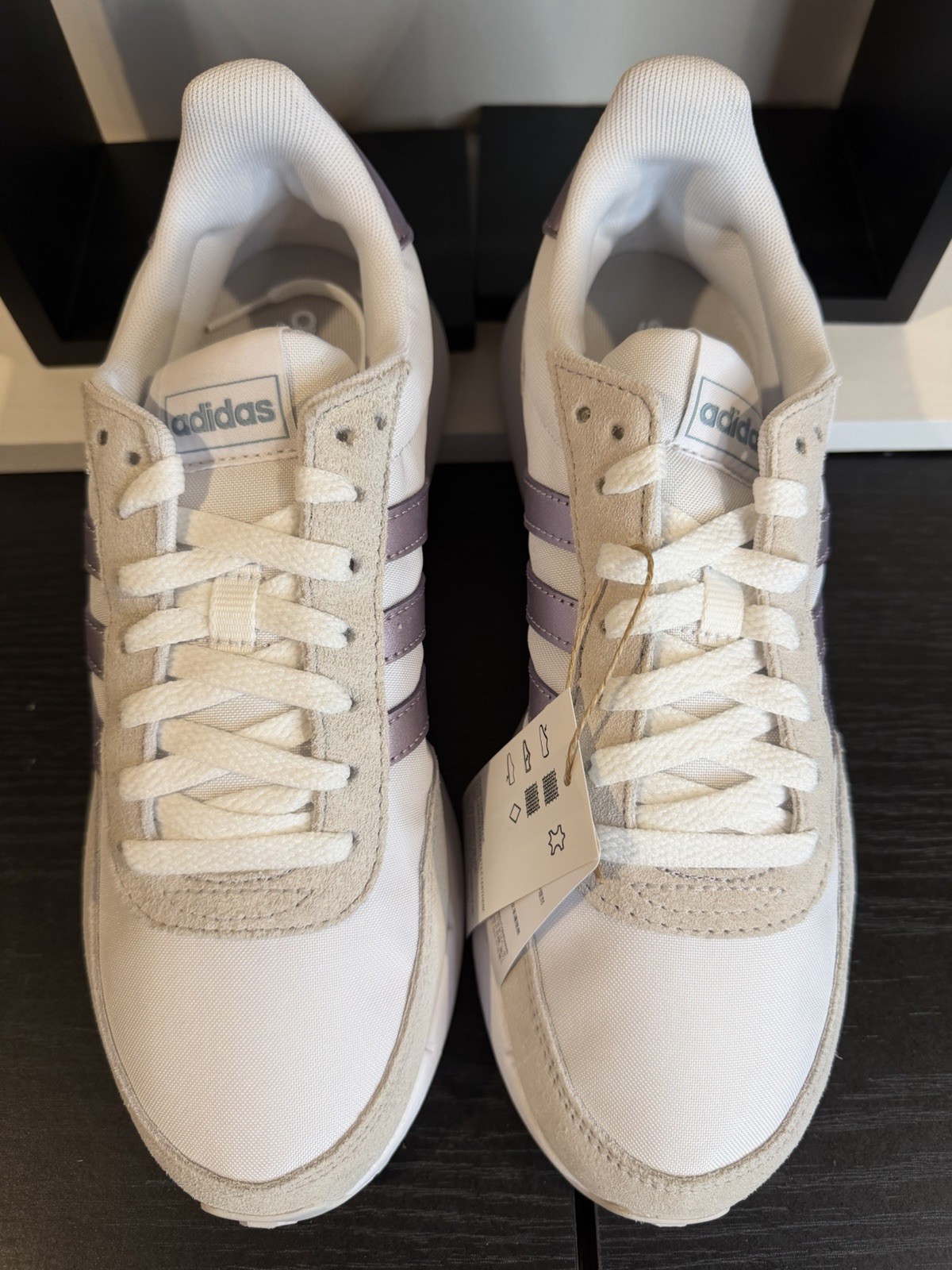 adidas Run 60s 2.0 Womens 8.5 Beige Silver White Sneakers Shoes GX1713 🔥 New!
