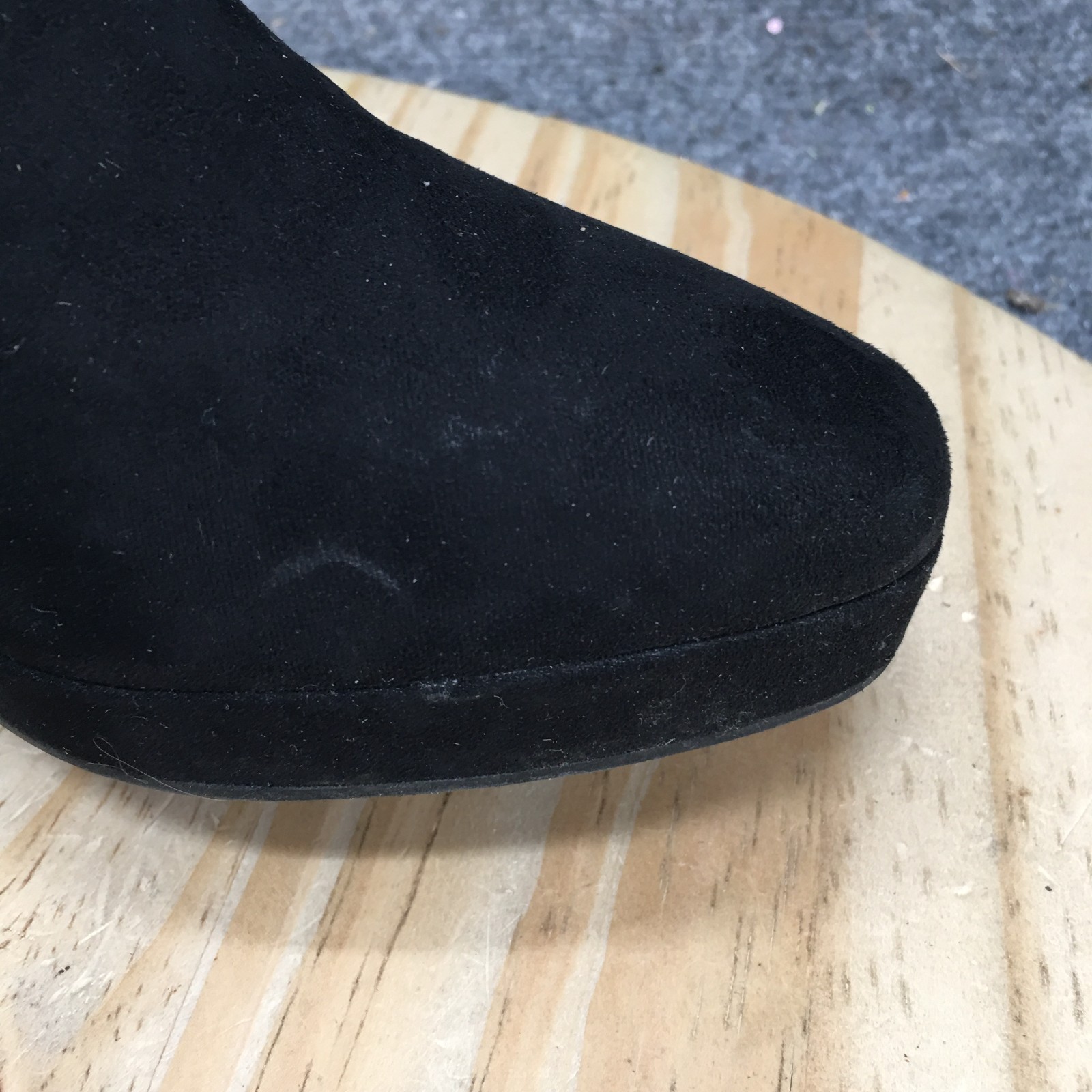 H&M Boots Womens 8.5 Black Ankle Booties Womens 9 Faux Suede Block Heels Zip