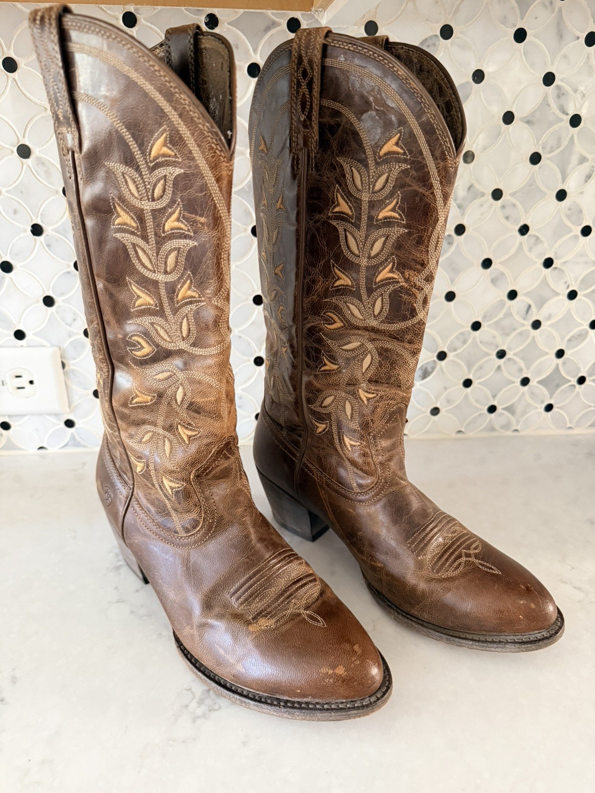Ariat Desert Holly Western Boots Women’s 10B Brown Leather Style 10014100 ATS