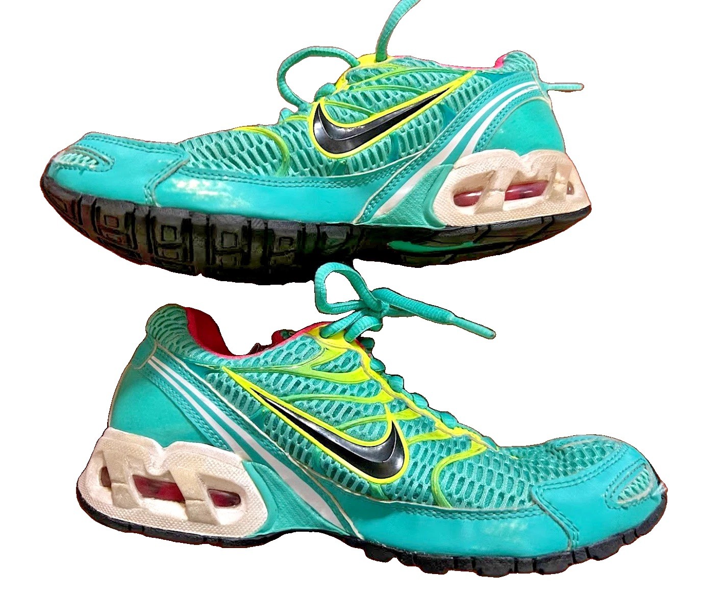 Nike Air Max Torch 4 Womens 6.5 Teal Jade Yellow Pink Running Shoes Gym Sneaker
