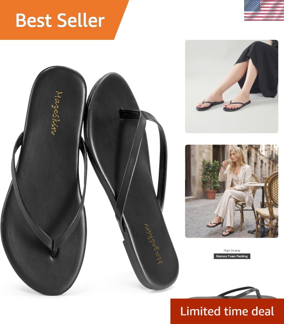 Comfortable Leather Flip Flops with Memory Foam – Dressy Summer Essential