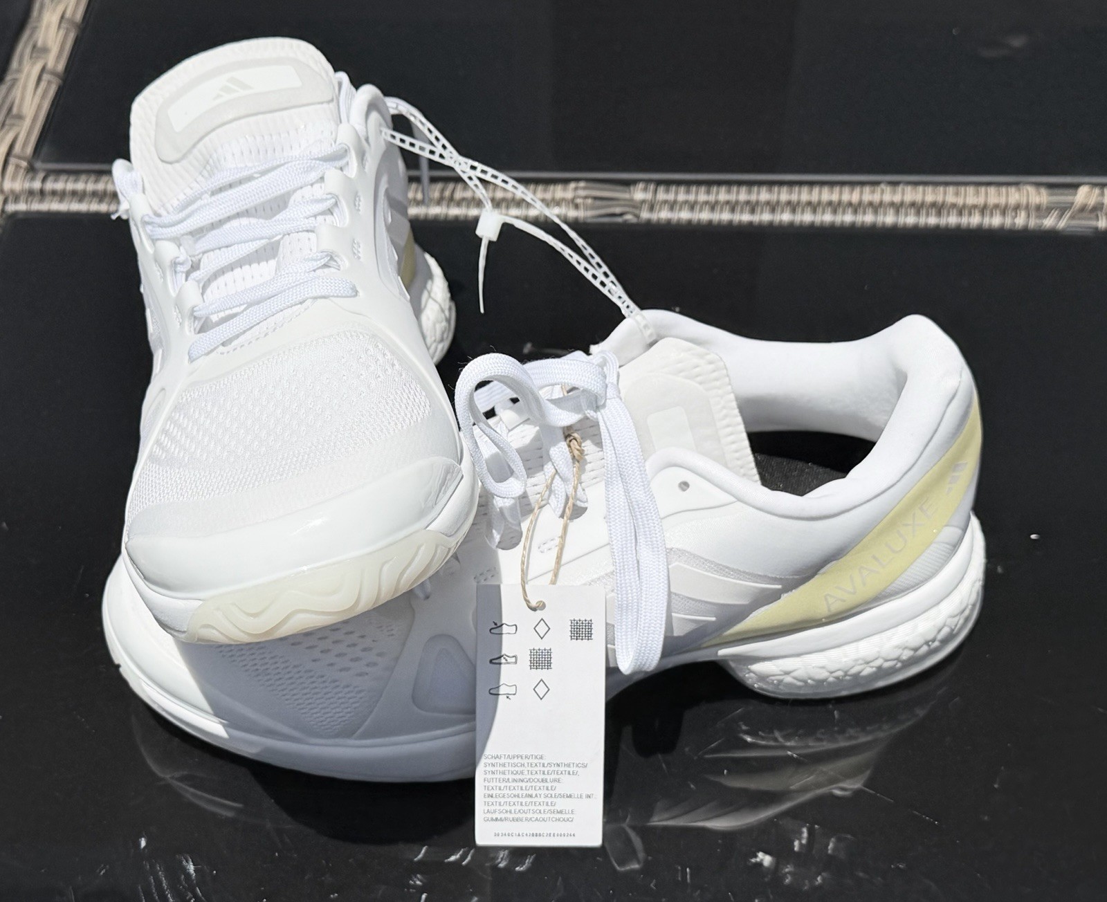Adidas Avaluxe Tennis Shoes Women’s US 8.5 White Yellow Boost JQ7080 NWT