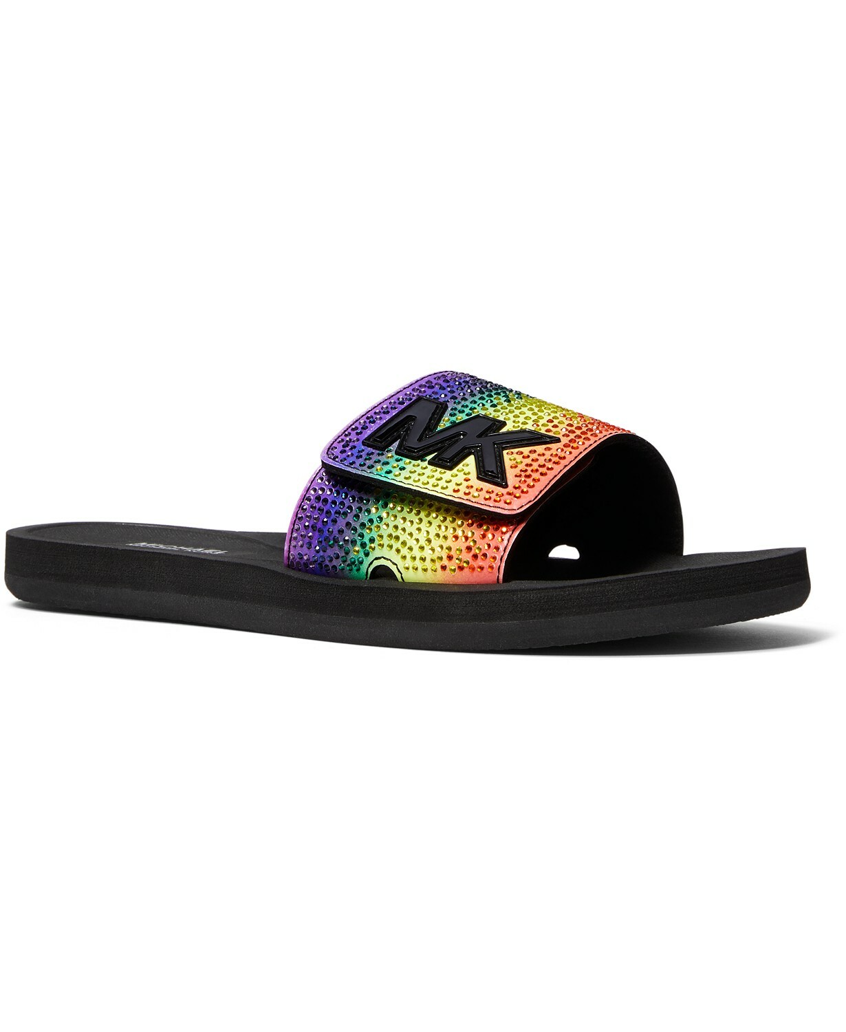 MICHAEL KORS RARE MK LOGO RAINBOW CRYSTAL POOL SLIDES 6 7 8 9 10 PRIDE LOVE SHOE